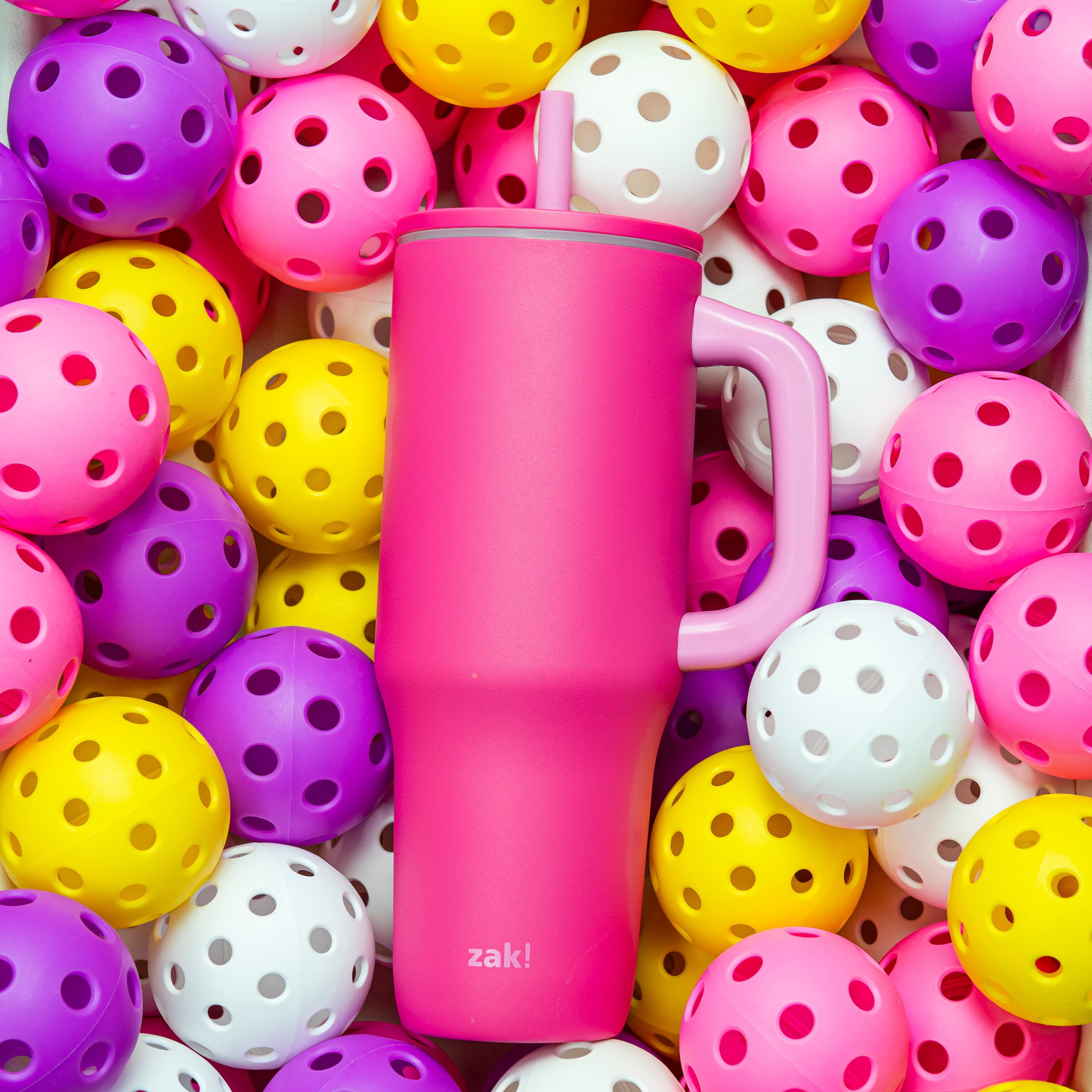 Large Straw Tumbler Stainless Steel - Neon Pink, 40 oz. – zak.com