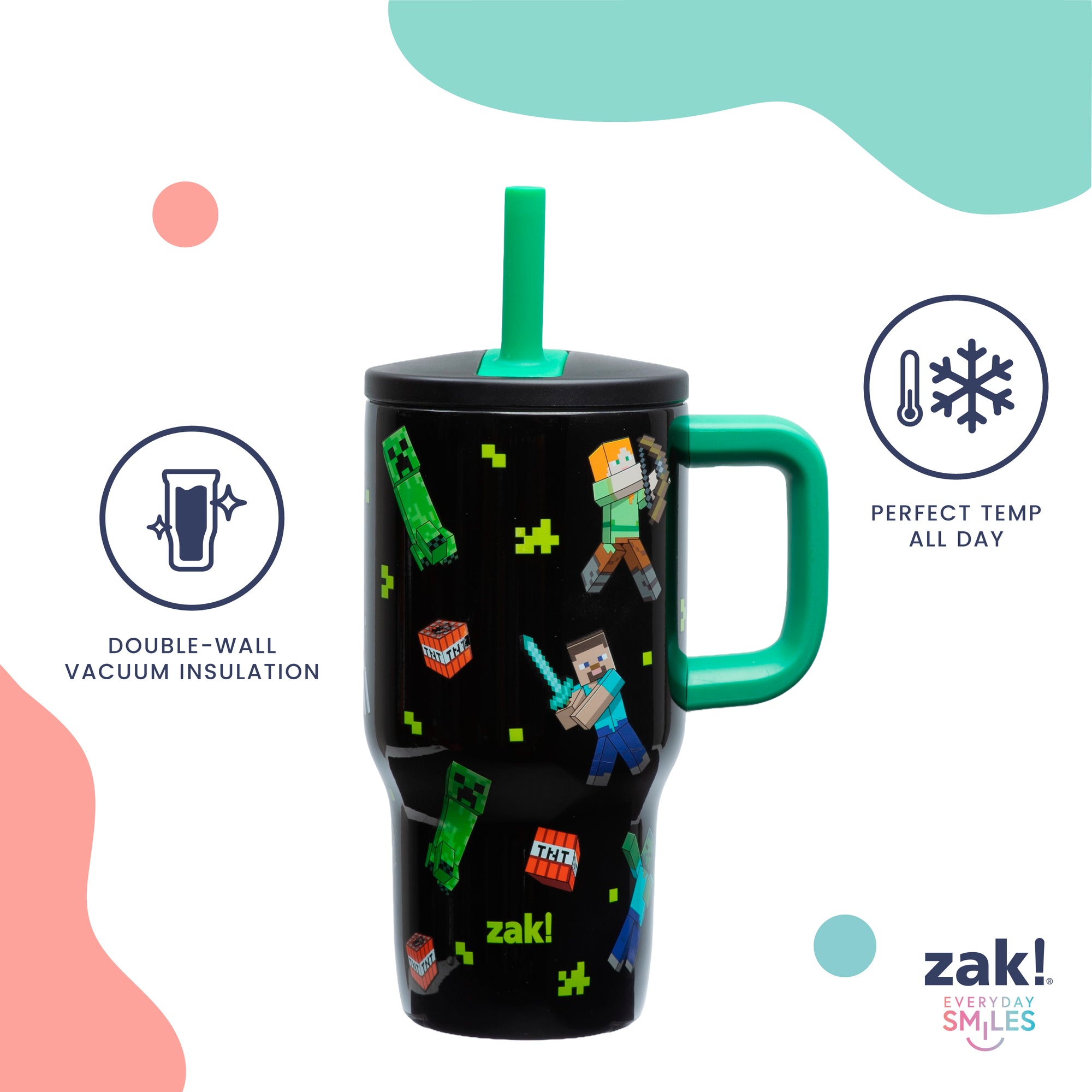 Fairway Kids Insulated Straw Tumbler - Minecraft, 16 ounces