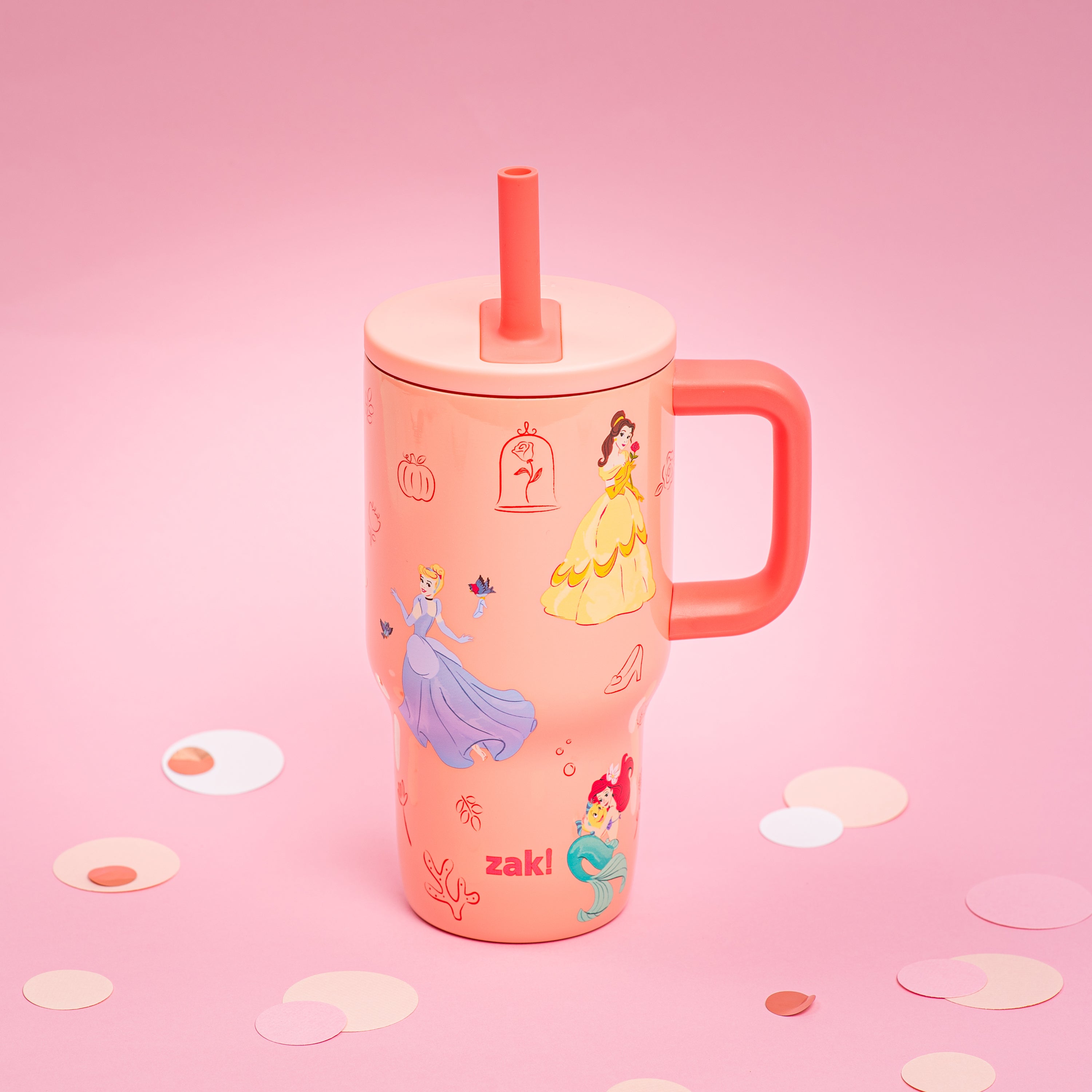 Kids Straw Tumbler with Handle - Disney Princess, 16 oz. – zak.com