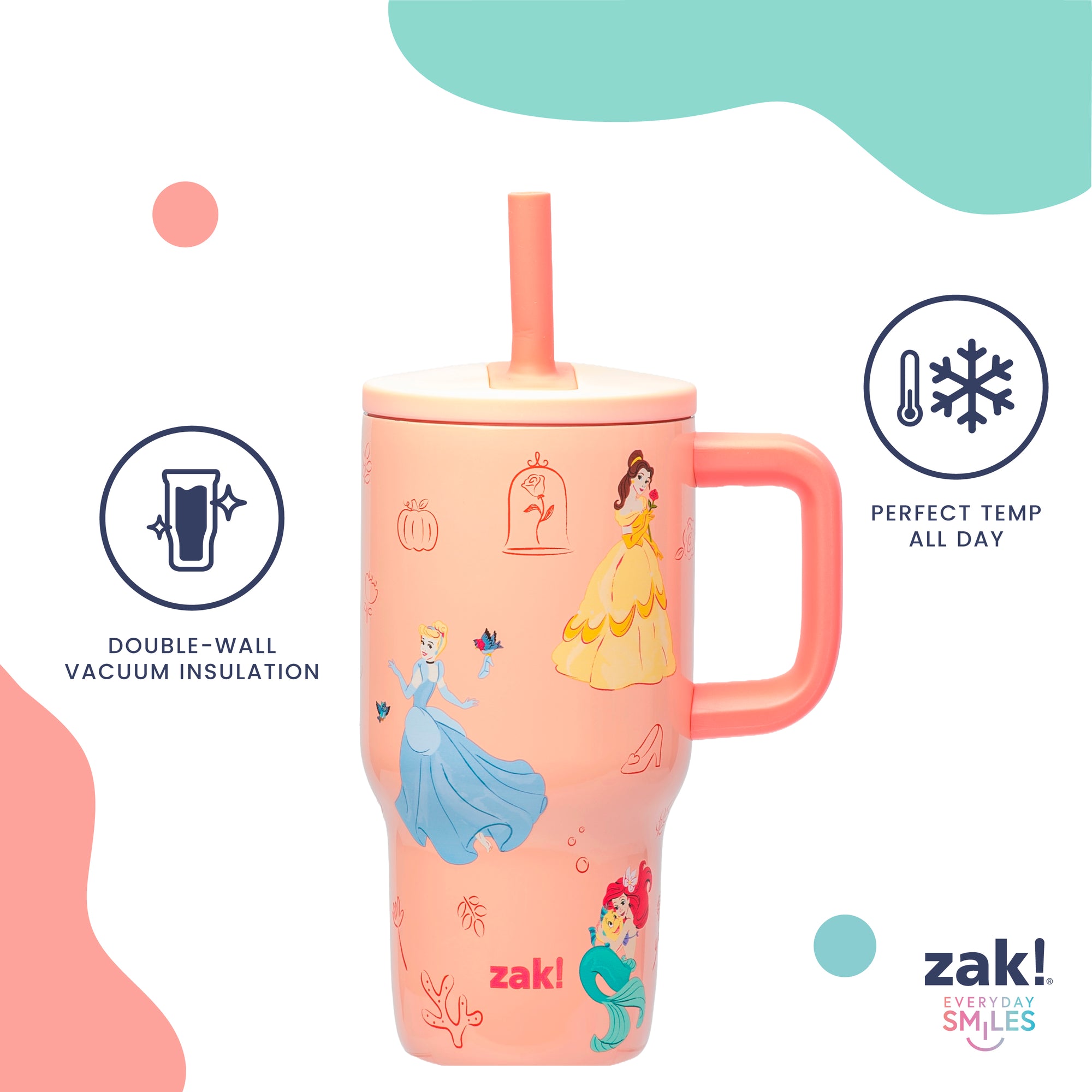 Fairway Kids Insulated Straw Tumbler - Disney Princess, 16 ounces