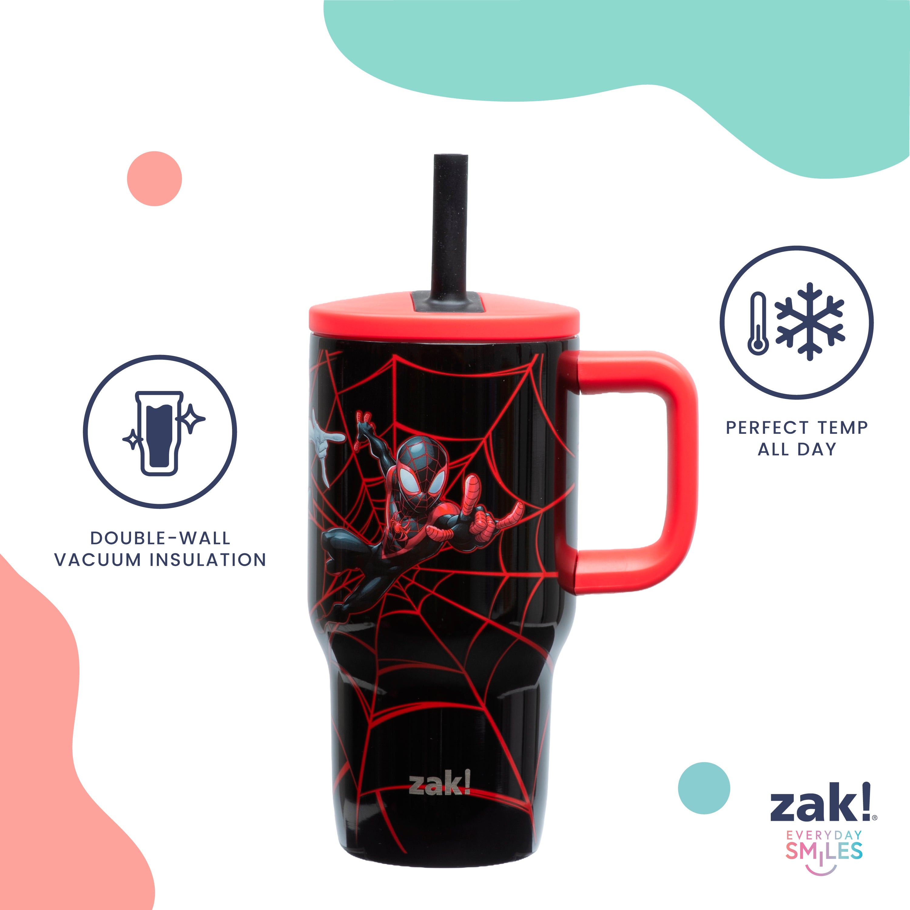 Kids Straw Tumbler with Handle - Spider-Man, 16 oz. – zak.com