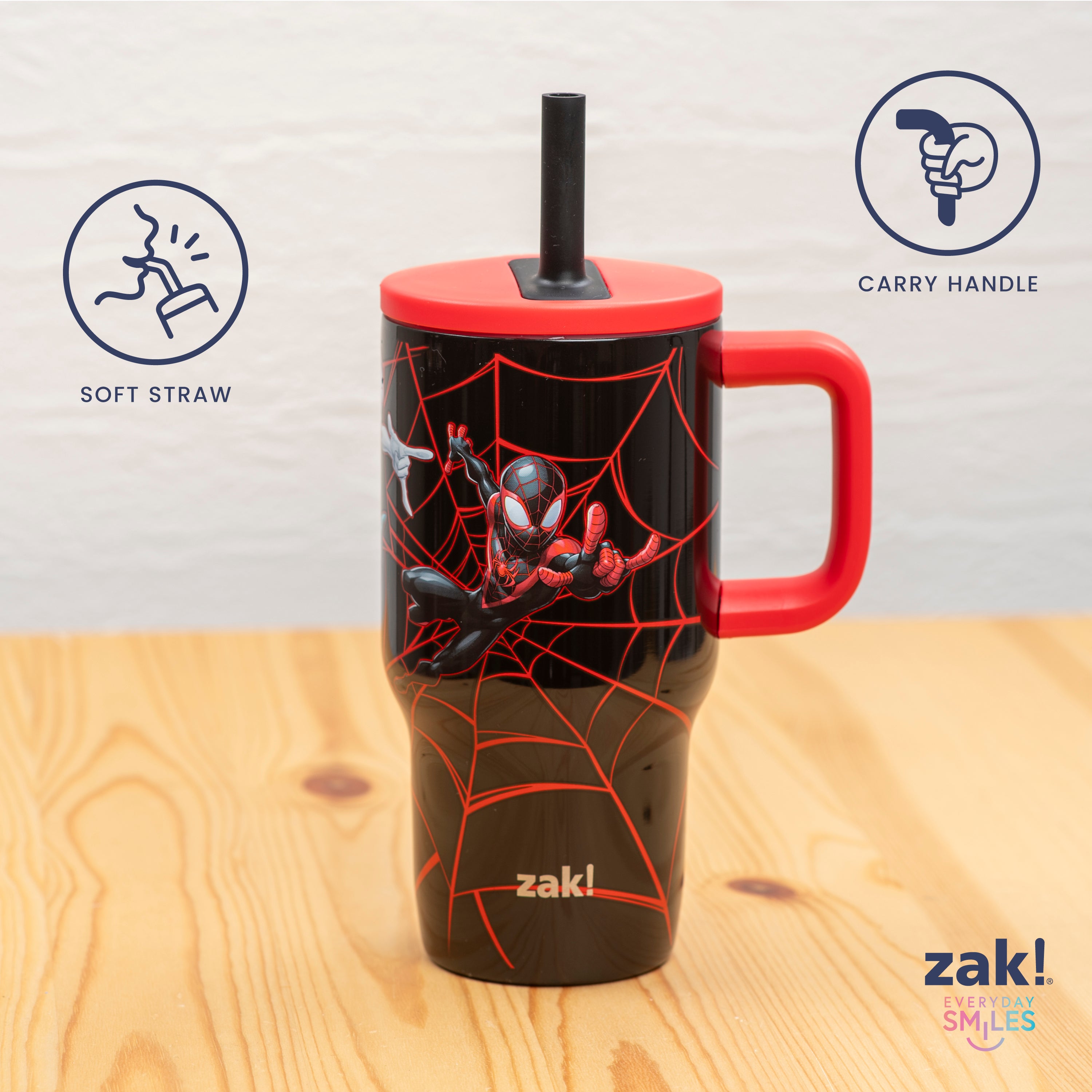 Kids Straw Tumbler with Handle - Spider-Man, 16 oz. – zak.com