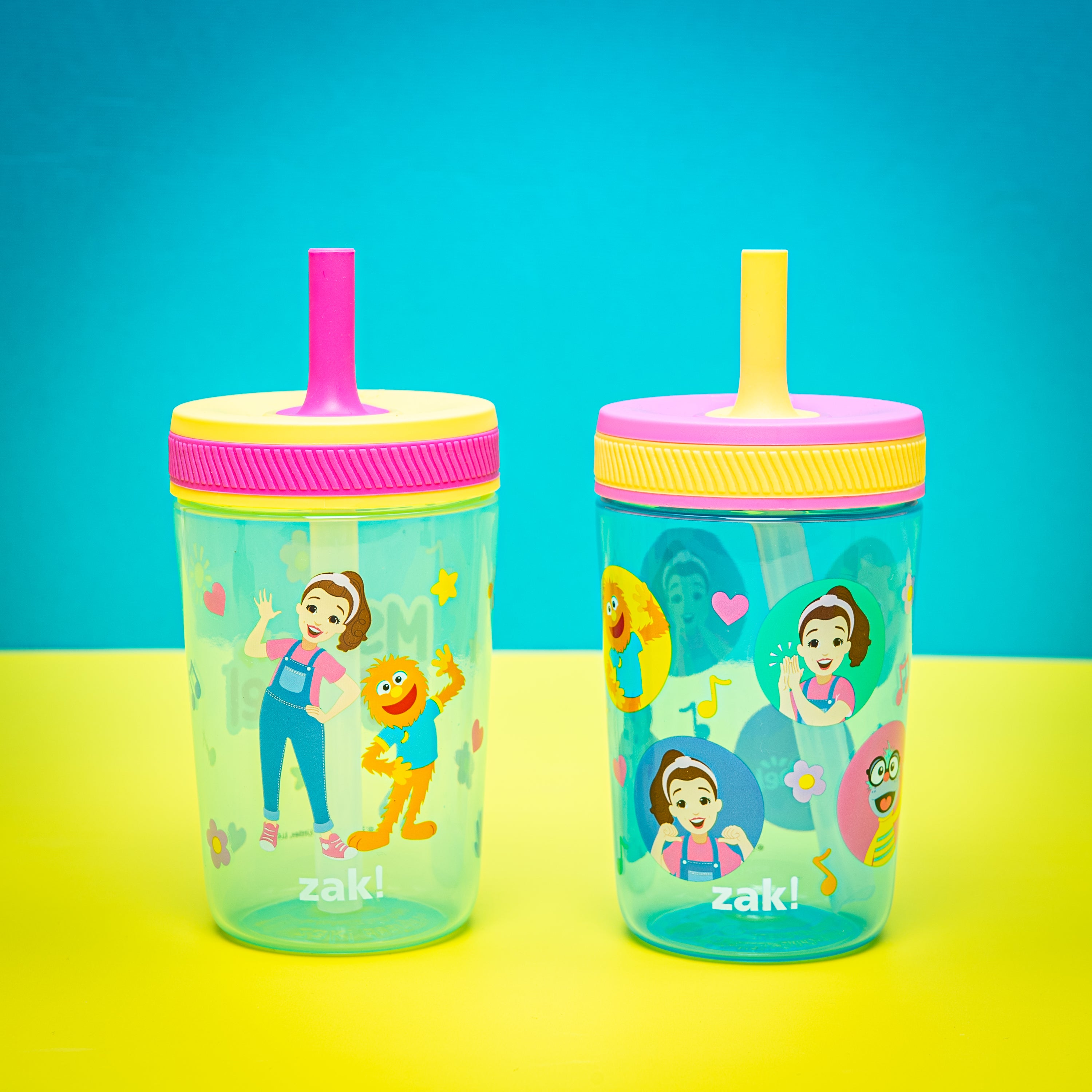 Ms. Rachel Kelso Kids Leak Proof Tumbler with Lid and Straw - 2 Pack