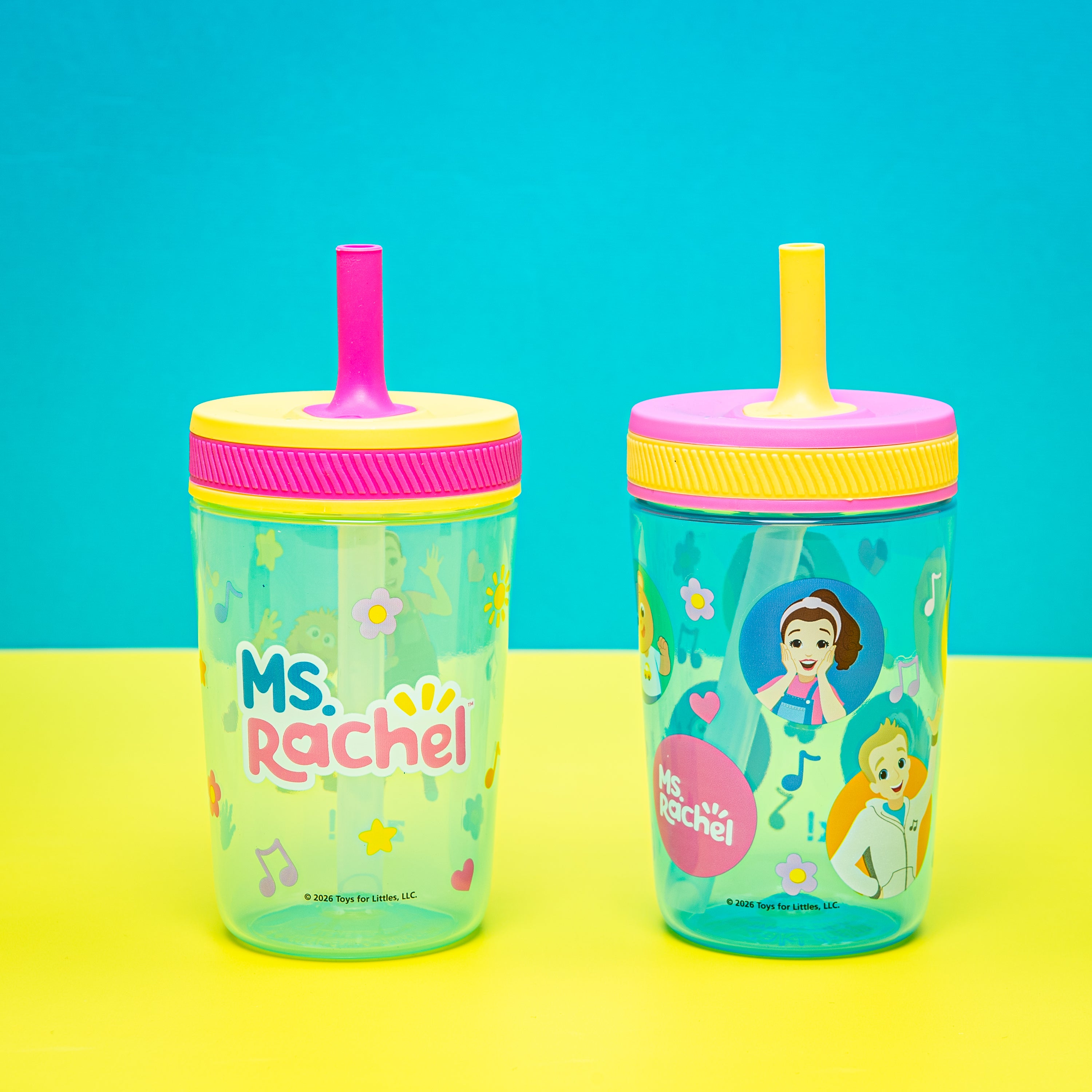 Ms. Rachel Kelso Kids Leak Proof Tumbler with Lid and Straw - 2 Pack