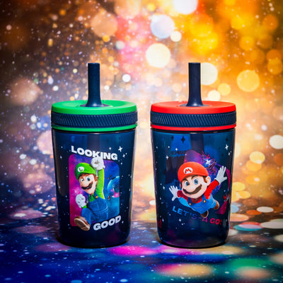 Super Mario Bros. Kelso Kids Leak Proof Tumbler with Lid and Straw - Blue
