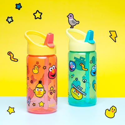 Kids Sesame Street Siply Water Bottles with Leak-Proof Flip-Up Spout