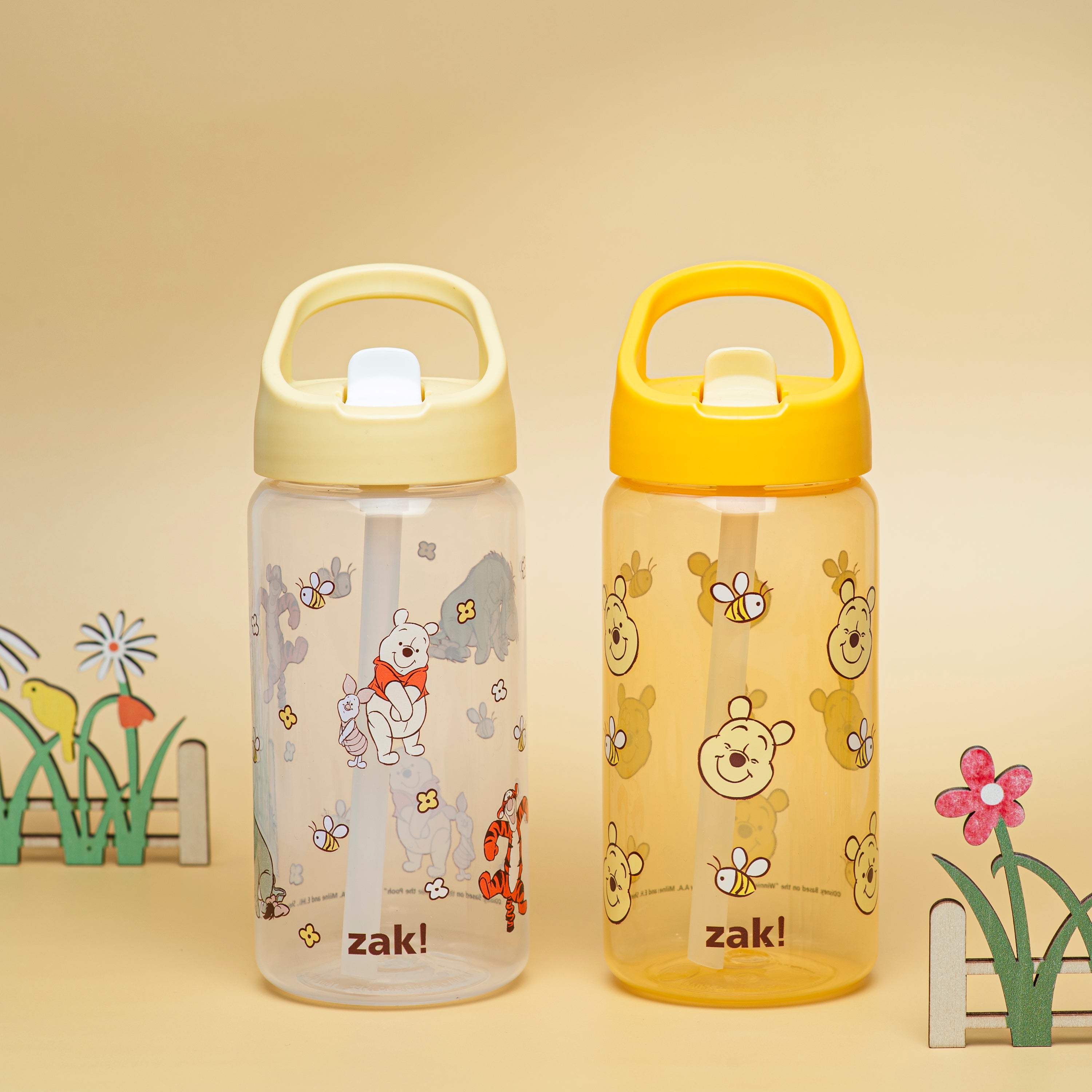 Kids Winnie the Pooh Siply Water Bottles with Leak-Proof Flip-Up Spout