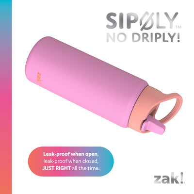 Kids Stainless Steel Lollipop Pink Bottle with Leak-Proof Spout