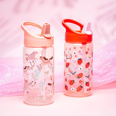 Kids Berry Equestrian Horses Siply Water Bottles with Leak-Proof Flip-Up Spout