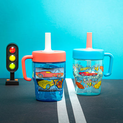 Hot Wheels Capri Toddler Leak Proof Tumbler Set with Handle