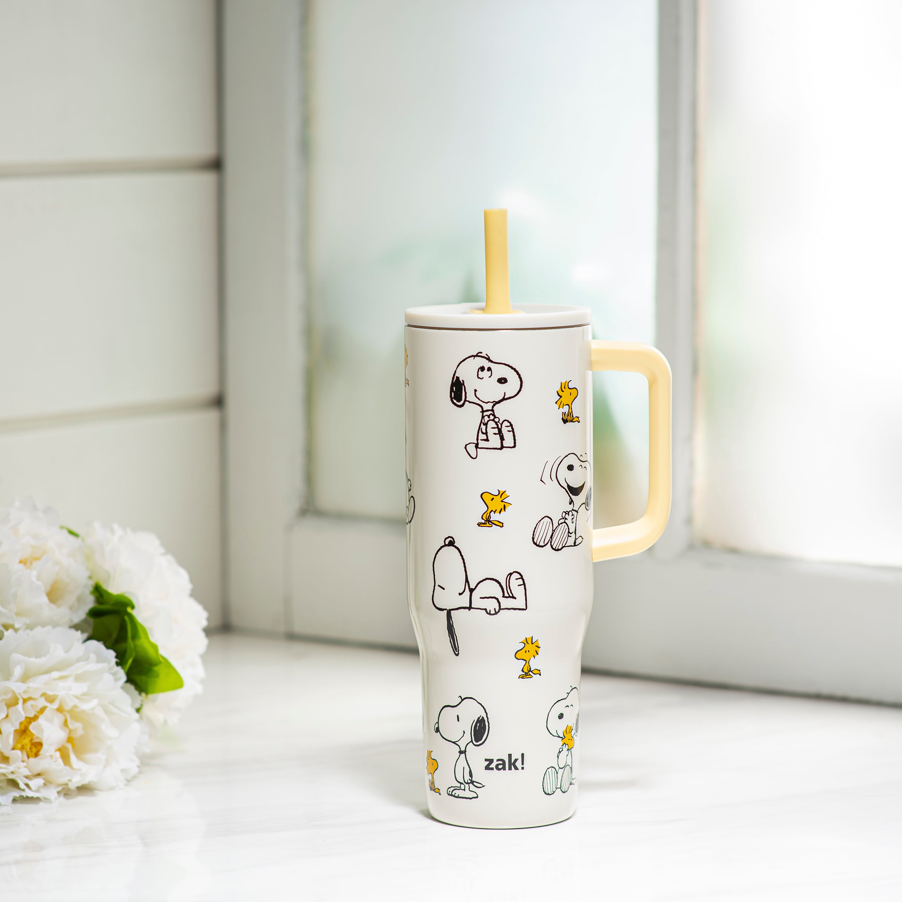 Sutton Insulated Straw Tumbler with Splash-Proof Lid - Peanuts Snoopy, 30 ounces