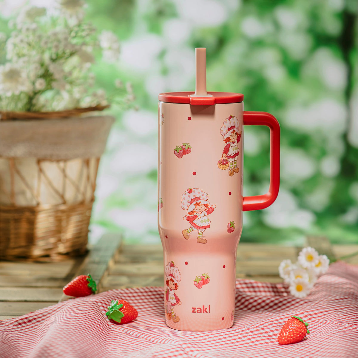 Sutton Insulated Straw Tumbler with Splash-Proof Lid - Strawberry Shortcake, 30 ounces