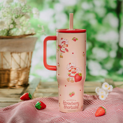 Sutton Insulated Straw Tumbler with Splash-Proof Lid - Strawberry Shortcake, 30 ounces