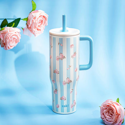 Sutton Insulated Straw Tumbler with Splash-Proof Lid - Royal Rose, 30 ounces