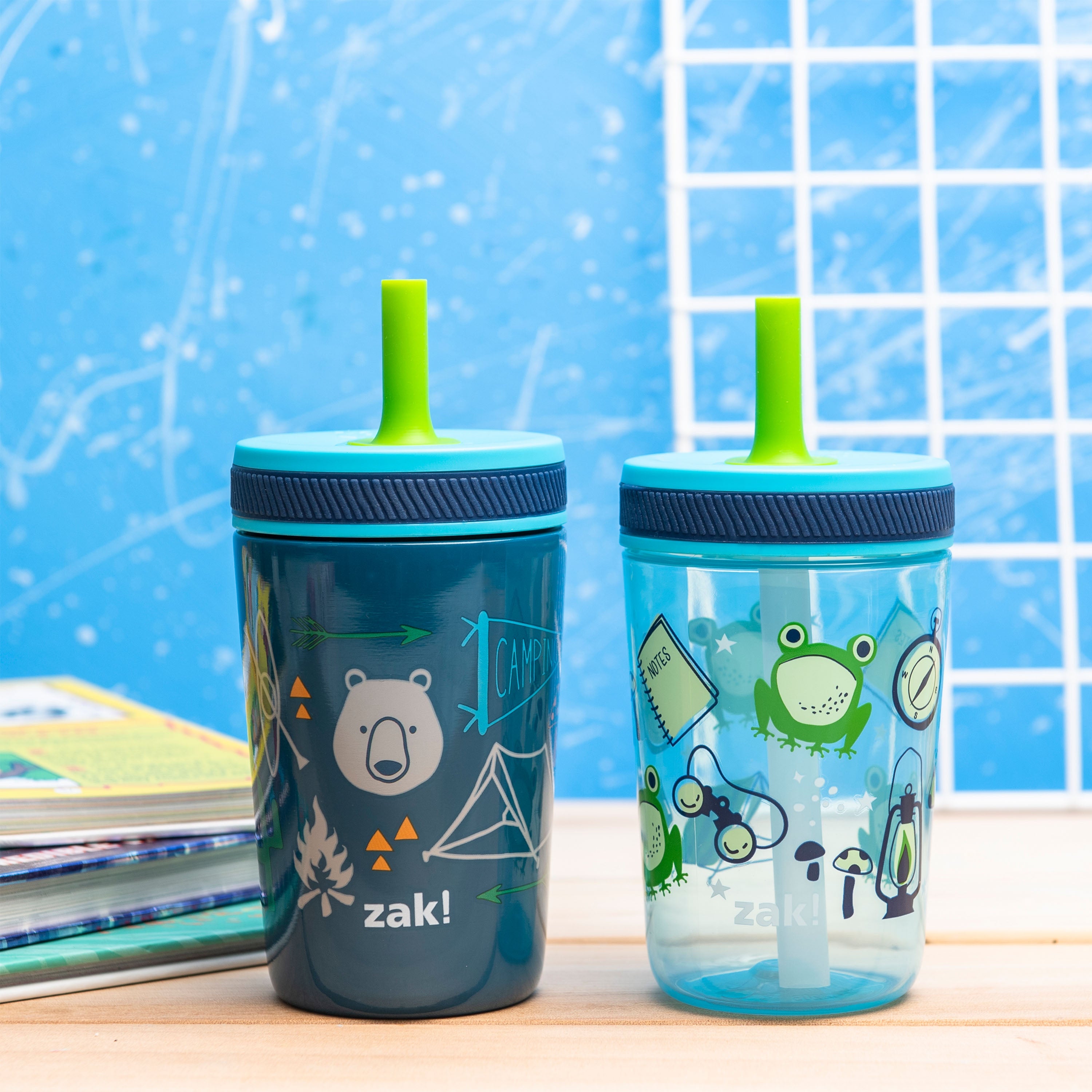 Campout Kids Stainless Steel and Plastic Leak Proof Tumbler Set