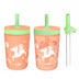 Unicorn Kids Stainless Steel and Plastic Leak Proof Tumbler Set