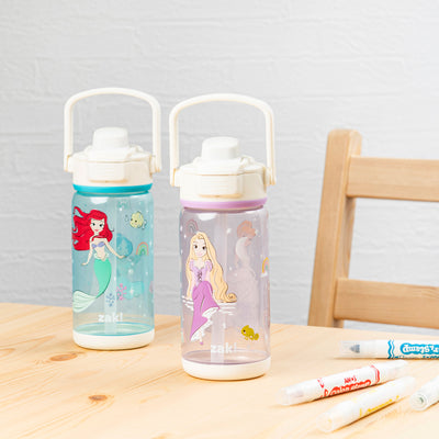 Disney Princess Beacon 2-Piece Kids Water Bottle Set with Covered Spout, 16 Ounces