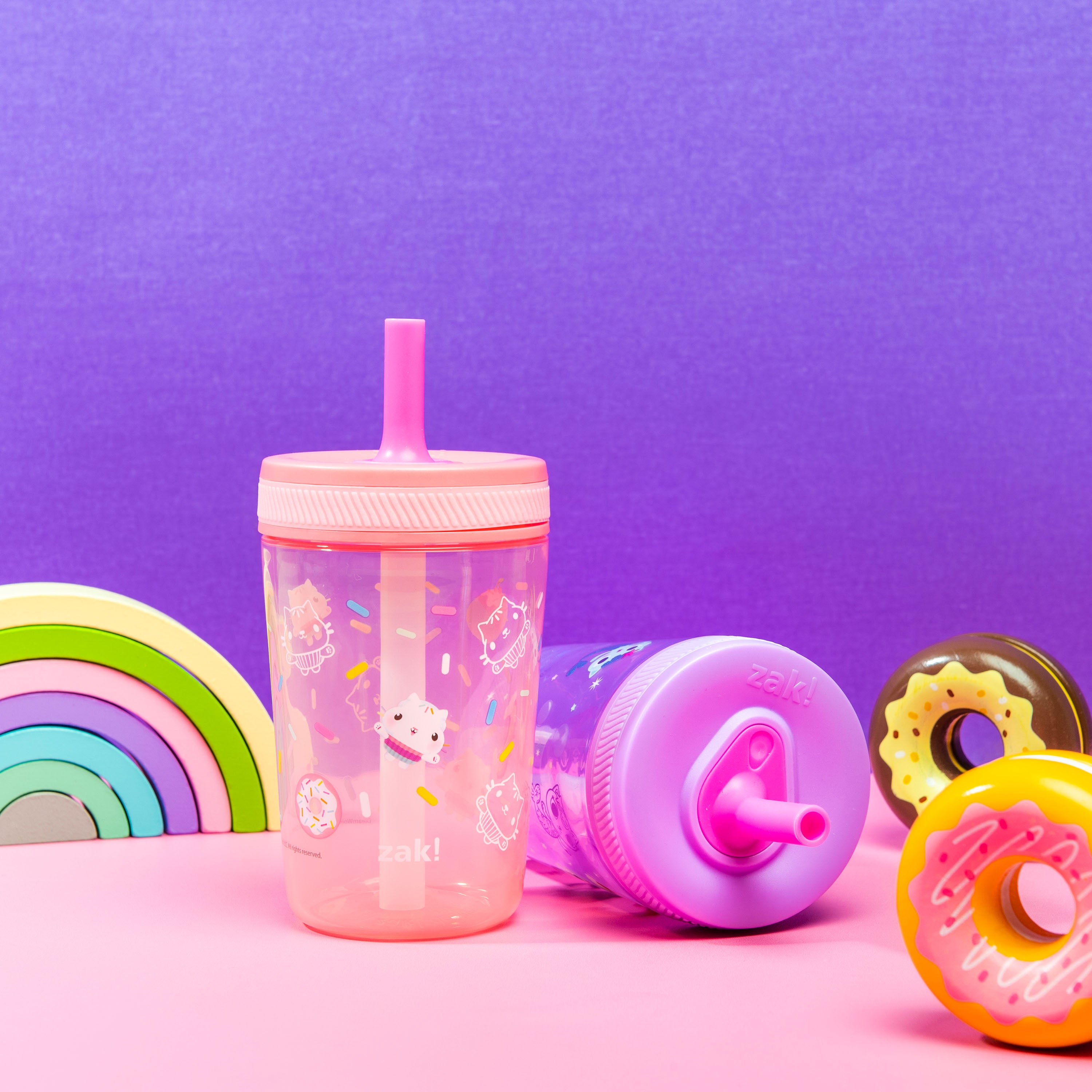 Gabby's Dollhouse Kelso Kids Leak Proof Tumbler with Lid and Straw - 15 Ounces