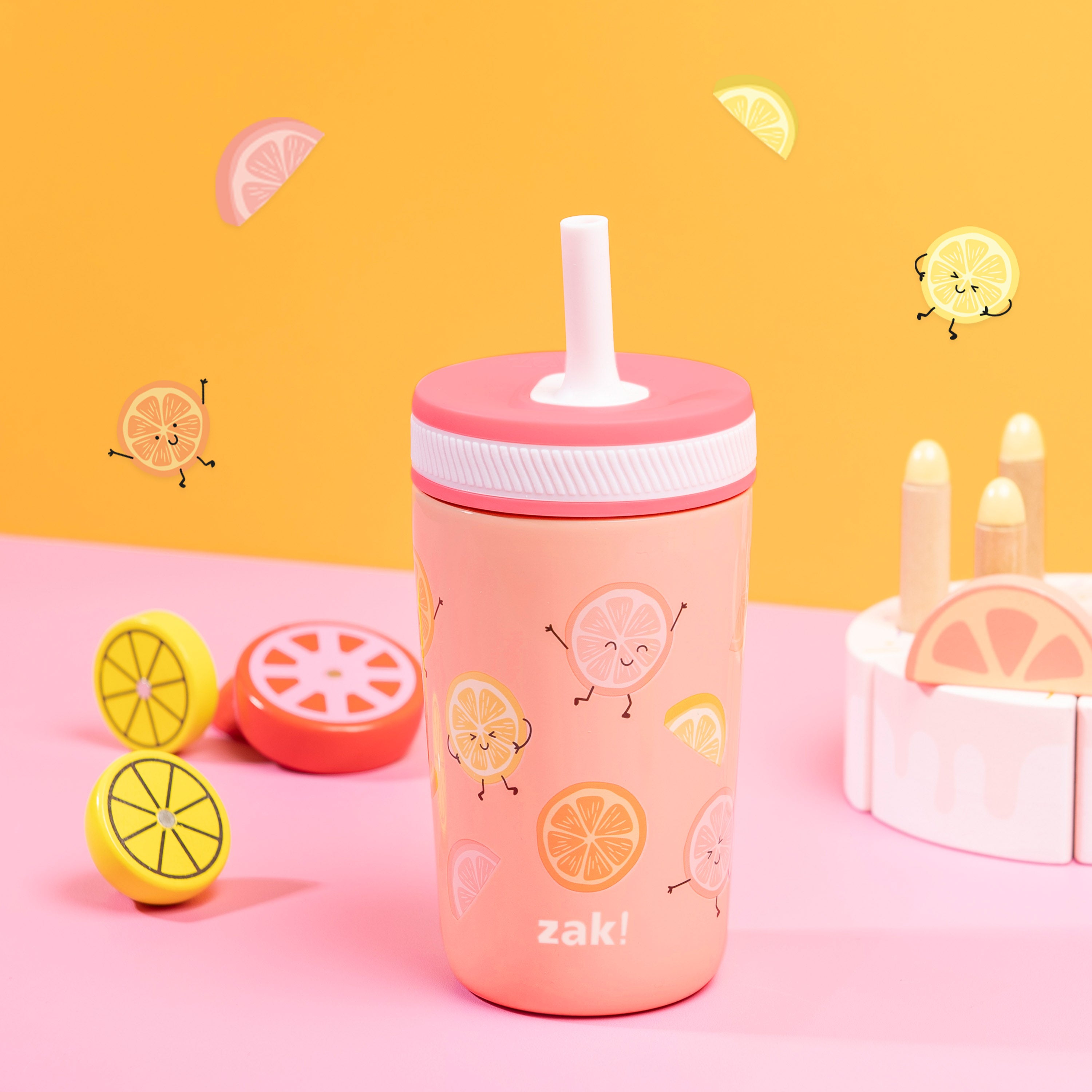 【るっち】フロムココロ　サラフィネ　3本セット Leakproof Insulated Kids Cup - Happy Fruit, 12 oz. – zak.com
