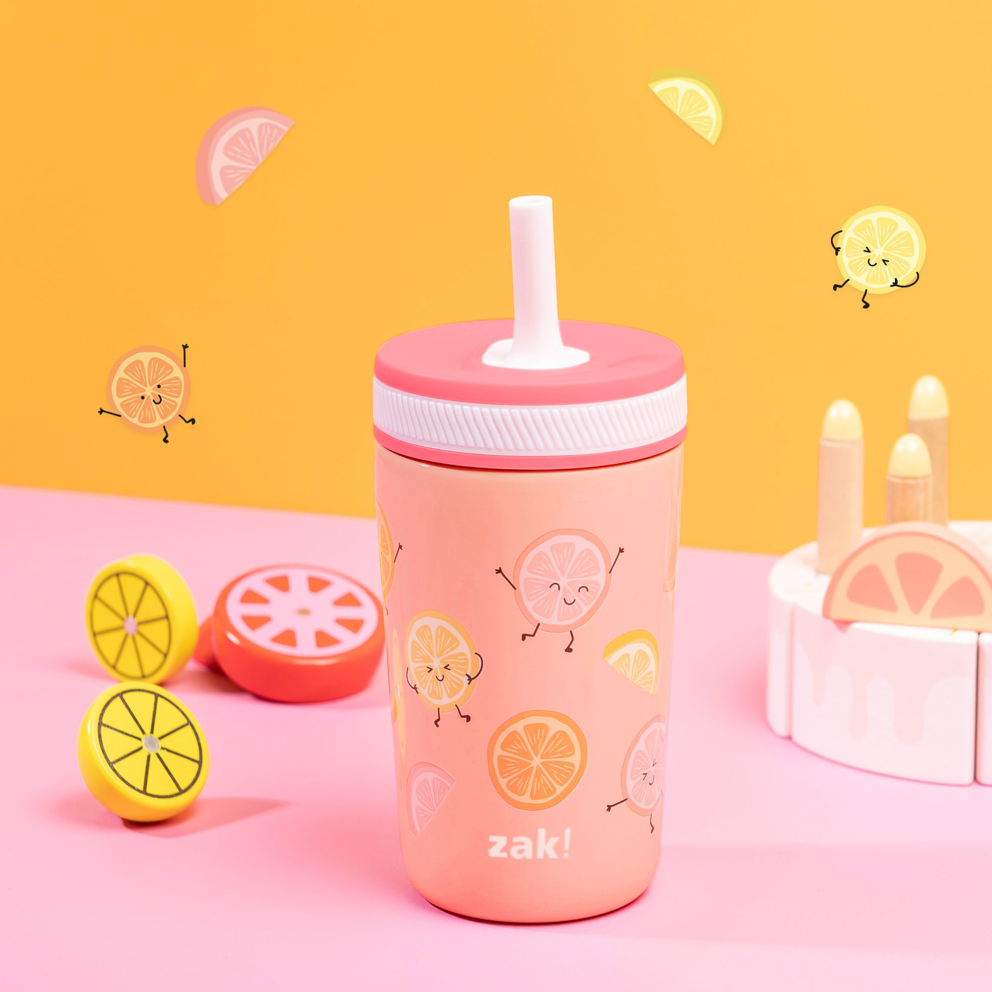 Kelso Kids Insulated Straw Tumbler - Happy Fruit, 12 Ounces