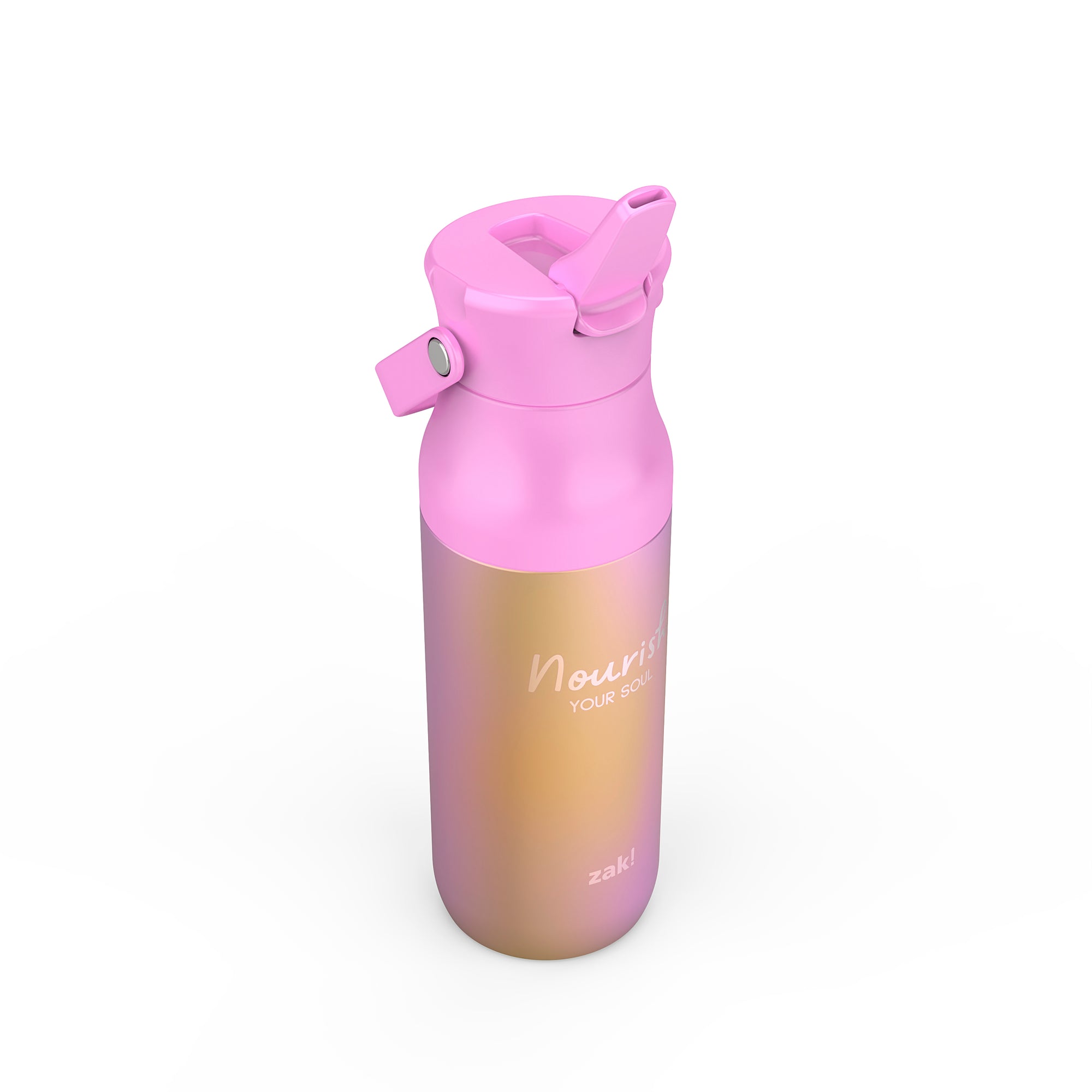 Harmony Stainless Steel Insulated Water Bottle with Flip-Up Straw Spout - Nourish Your Soul, 32 ounces