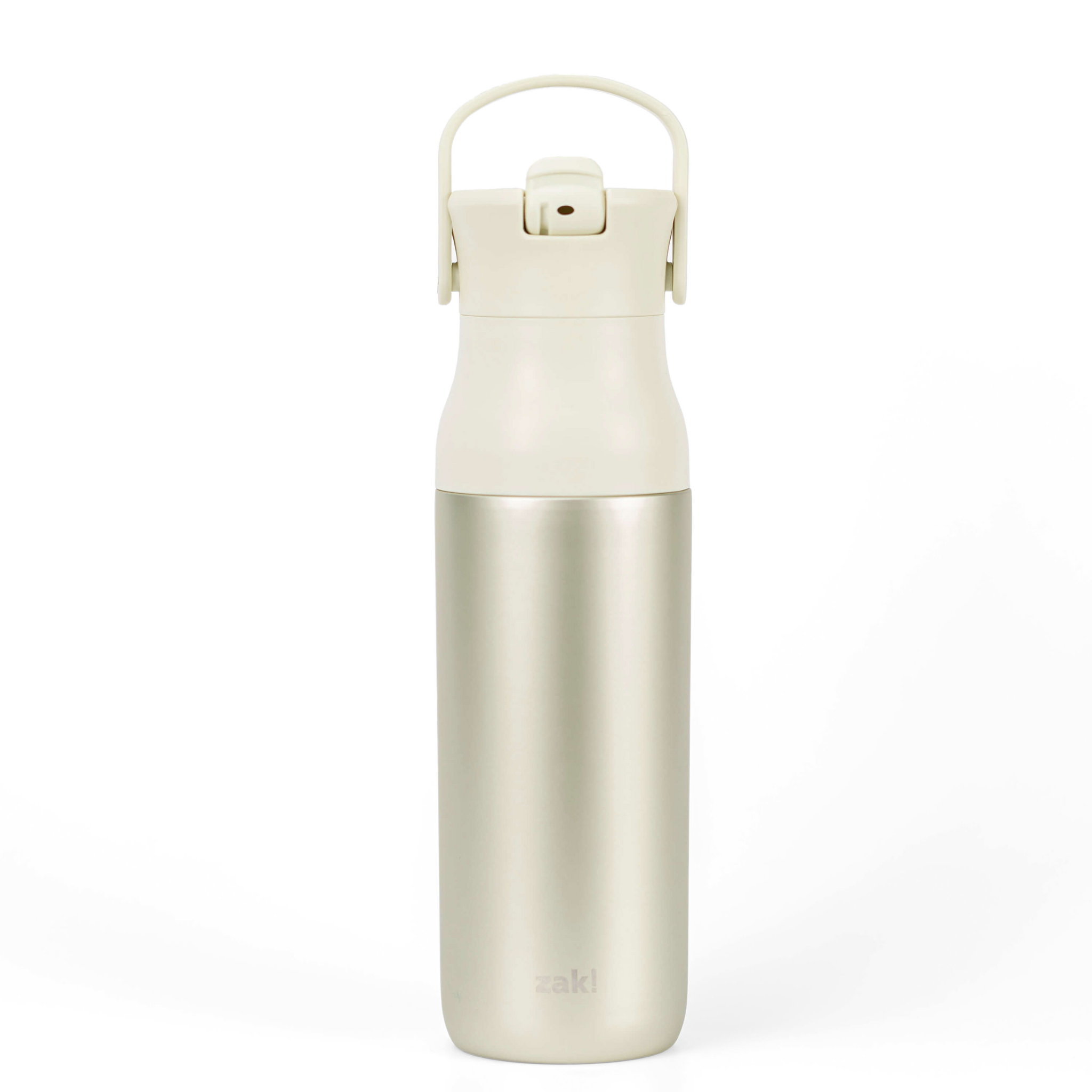 Harmony Recycled Stainless Steel Insulated Water Bottle with Flip-Up Straw Spout - Ivory, 32 ounces