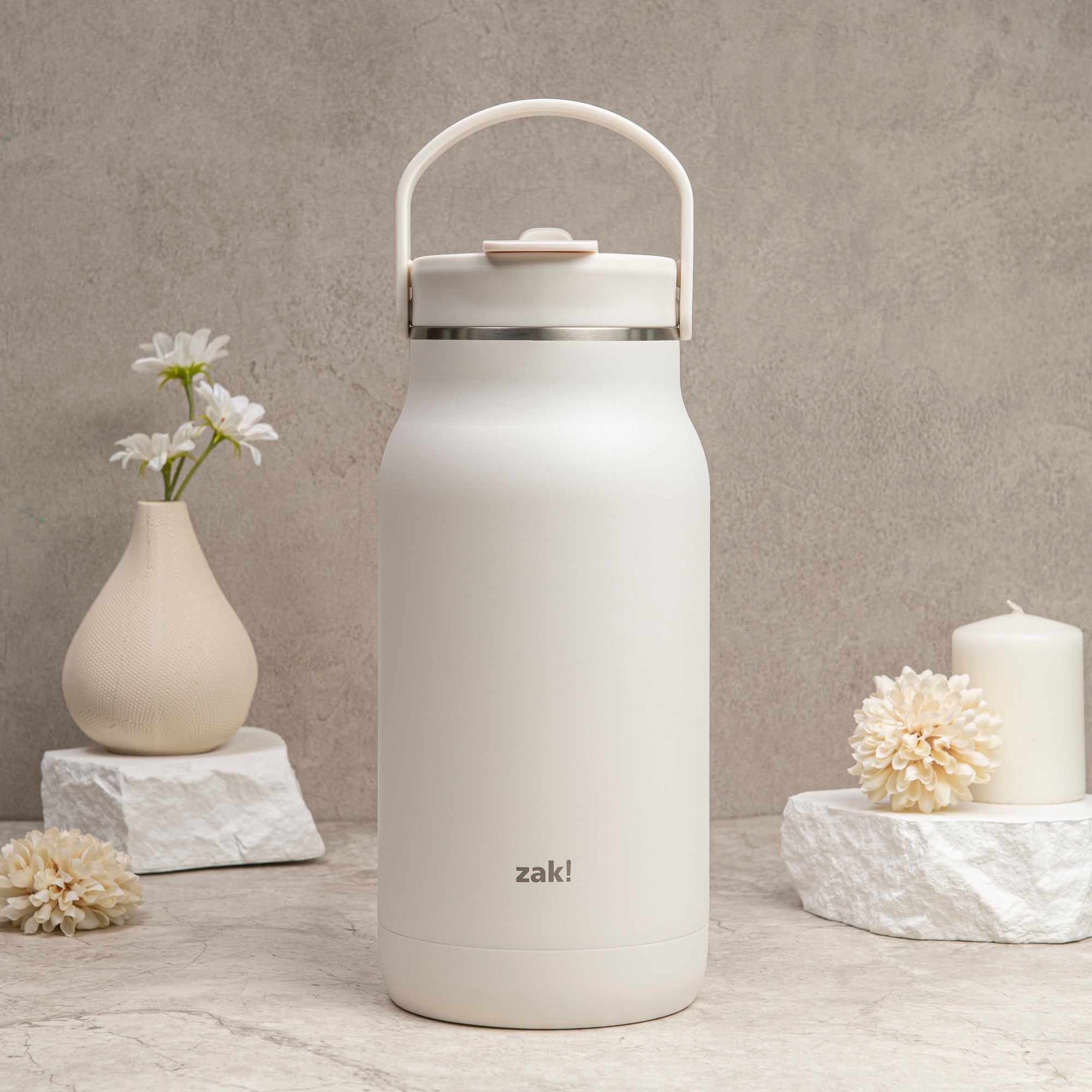 Harmony Recycled Stainless Steel Insulated Hot & Cold Tumbler - Cream, 64 ounces