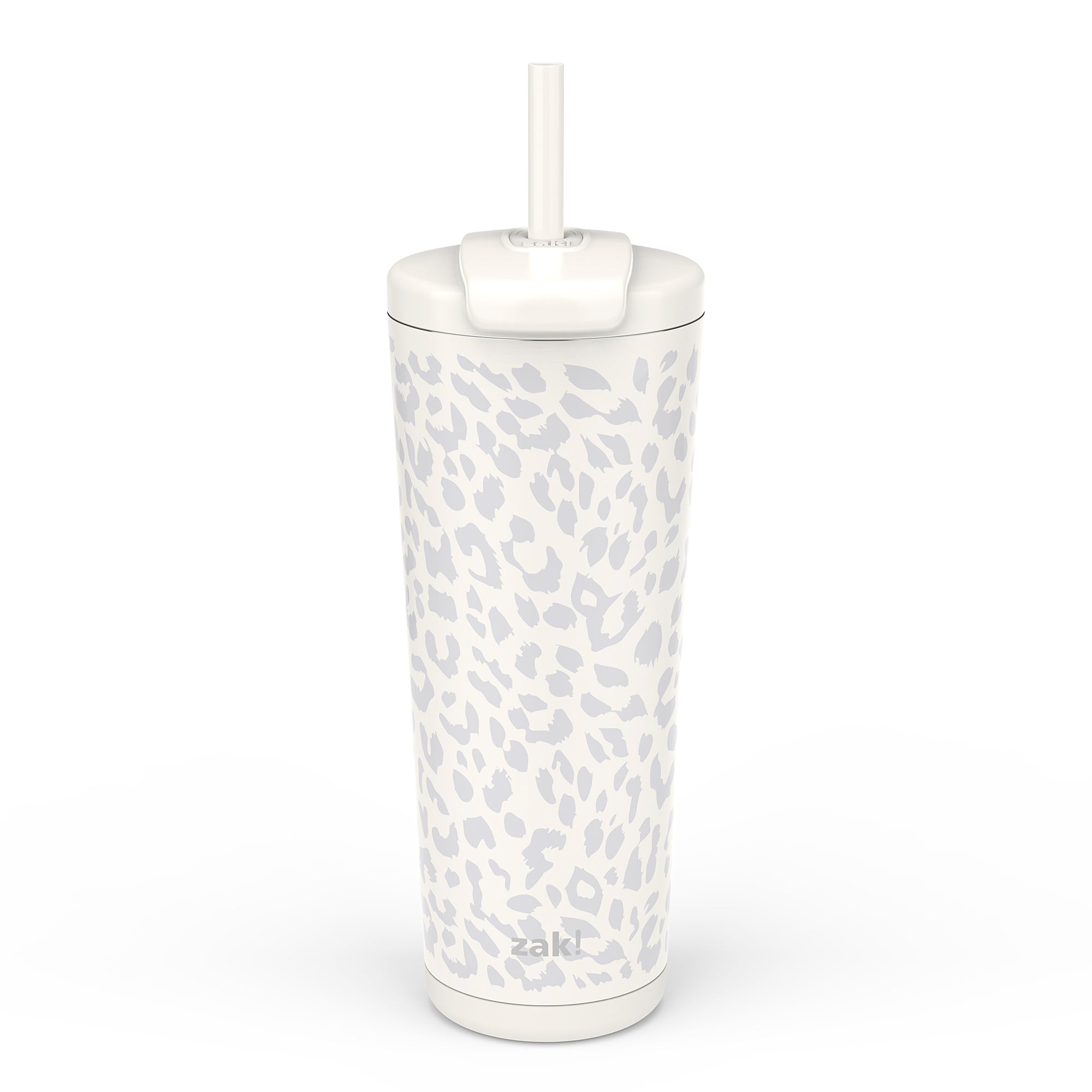 Beacon Insulated Cold Beverage Straw Tumbler - Cream Leopard, 24 ounces