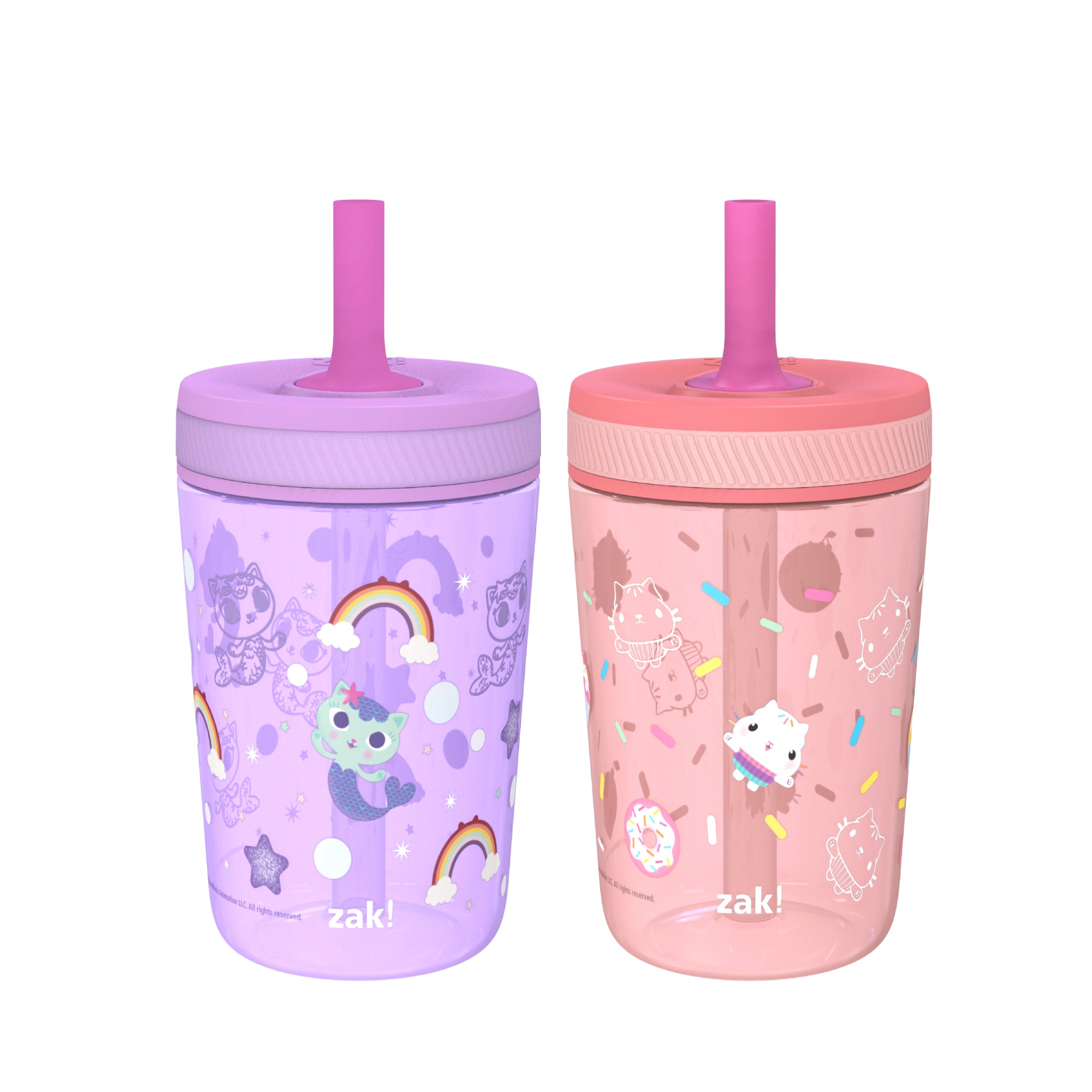 Gabby&#39;s Dollhouse Kelso Kids Leak Proof Tumbler with Lid and Straw - 15 Ounces