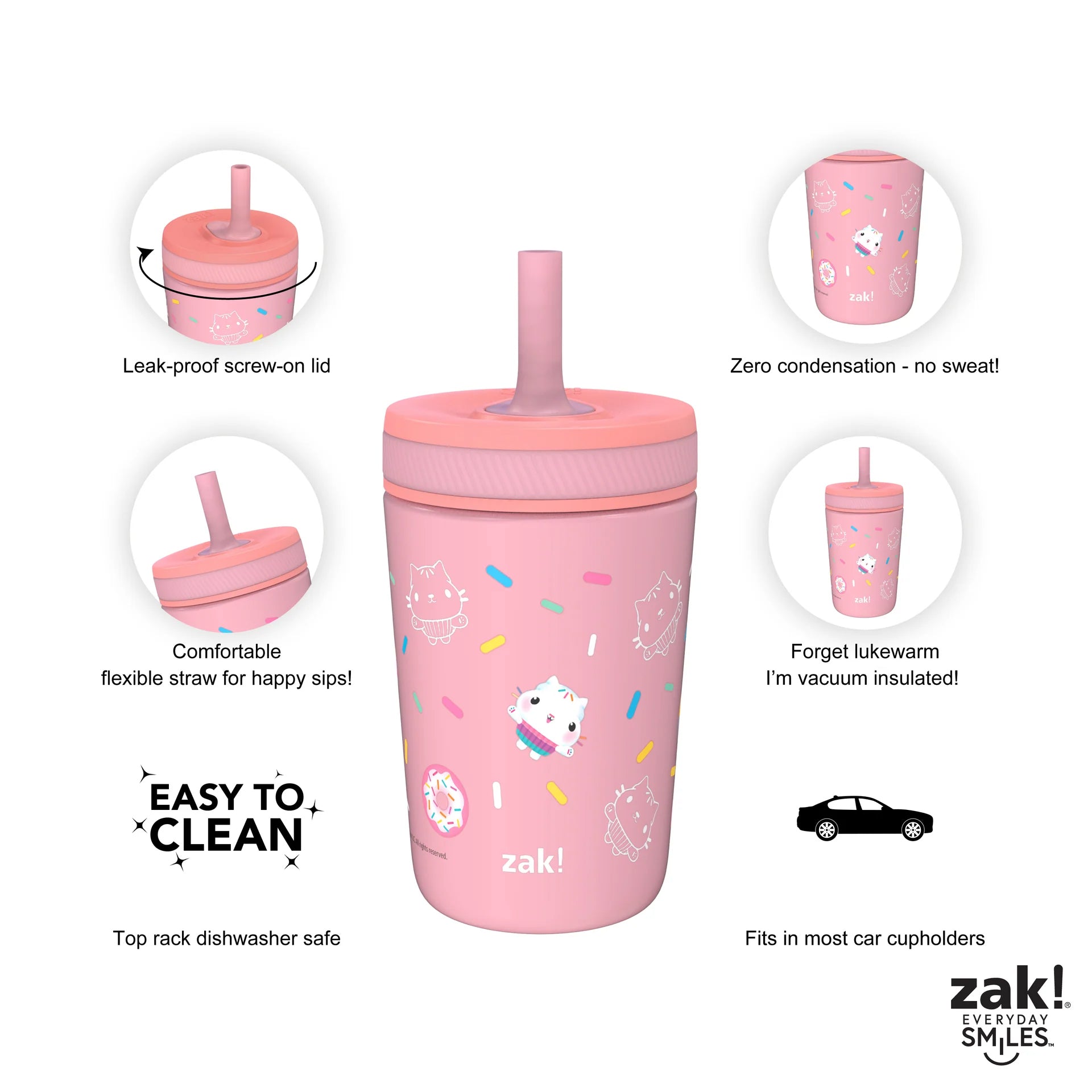 Gabby's Dollhouse Kelso Kids Insulated Straw Tumbler - 12 Ounces