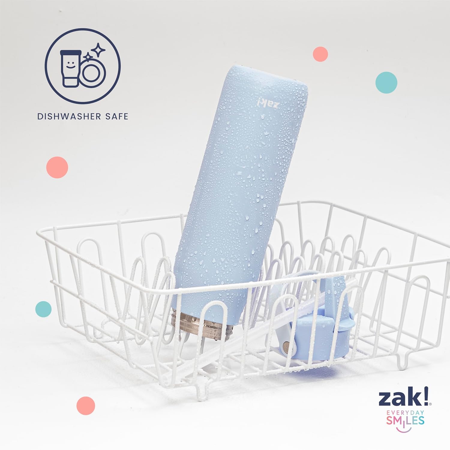 Harmony Stainless Steel Water Bottle with Flip-Up Straw Spout - Provence Blue, 32 ounces