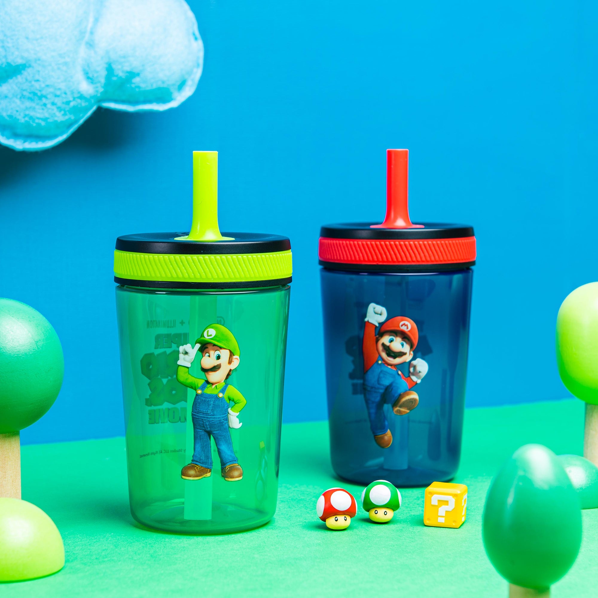 Super Mario Bros. Kelso Kids Leak Proof Tumbler with Lid and Straw - 15 Ounces