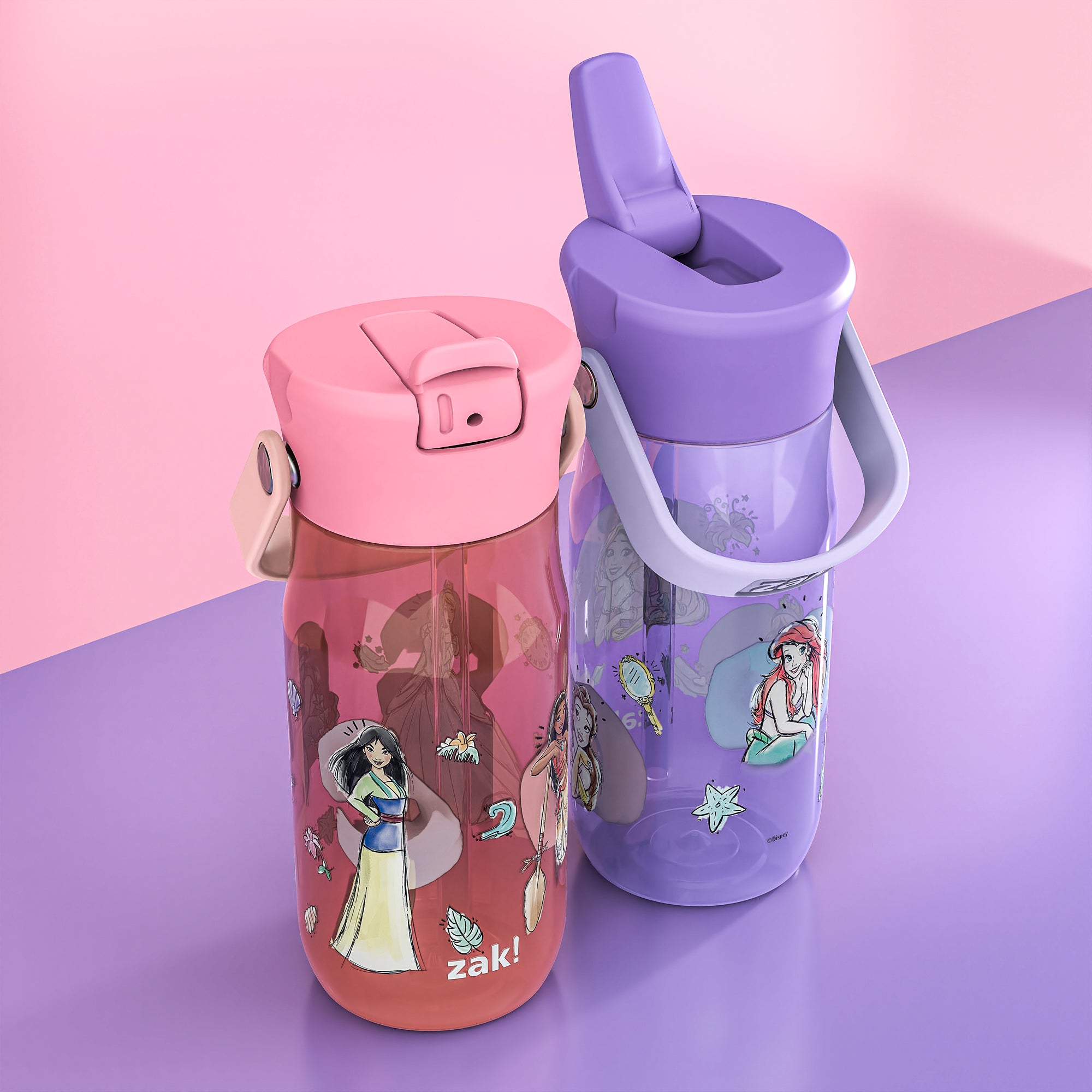 Disney Princess Harmony 2 Piece Water Bottle Set, 18 ounces