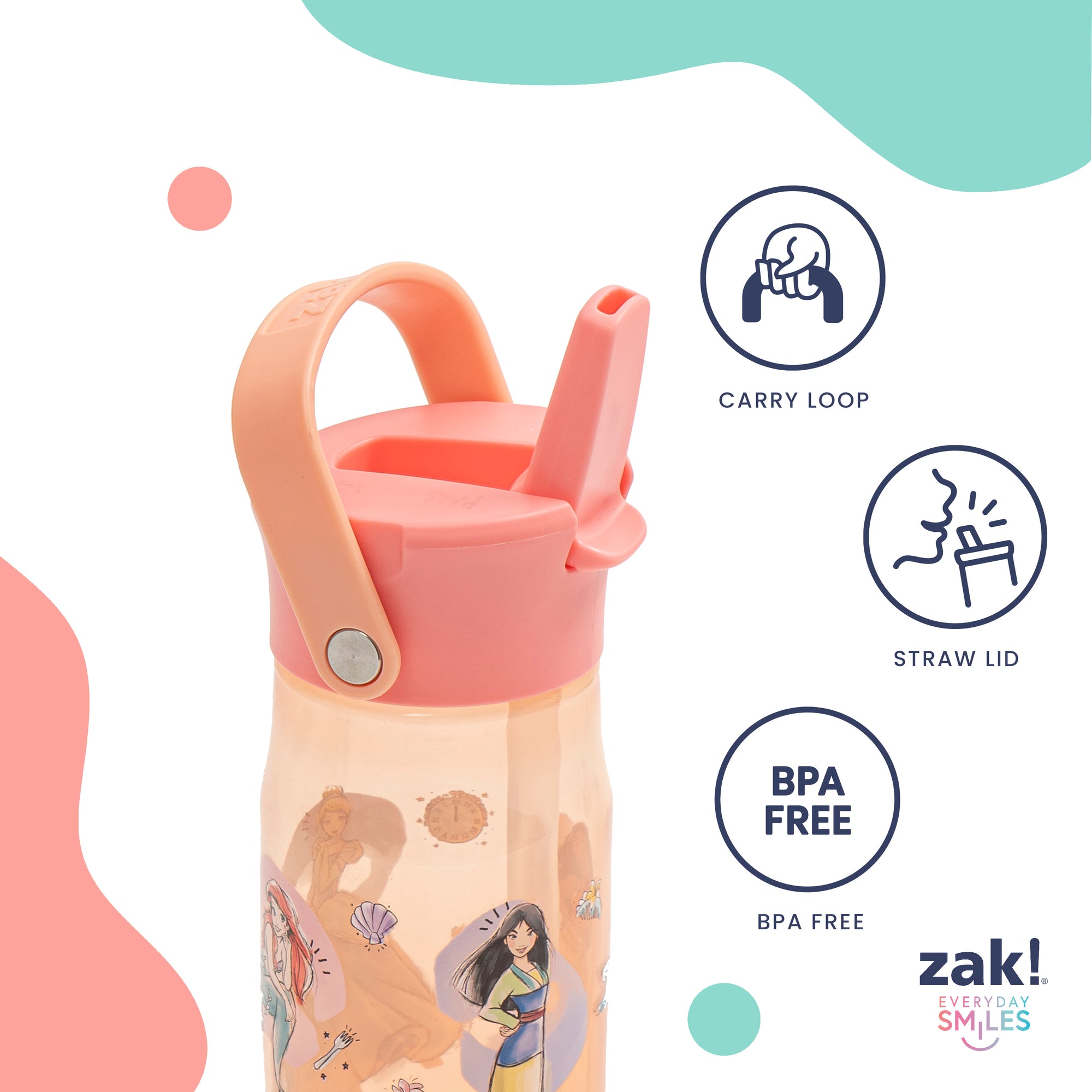 Disney Princess Harmony 2 Piece Water Bottle Set, 18 ounces