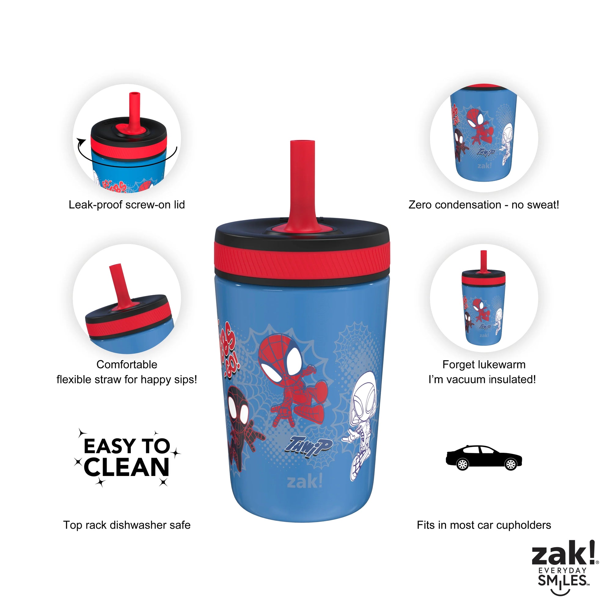Kelso Kids Insulated Straw Tumbler - Spider-Man, 12 Ounces