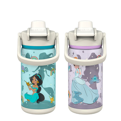 Disney Princess Beacon 2-Piece Kids Water Bottle Set with Covered Spout, 16 Ounces