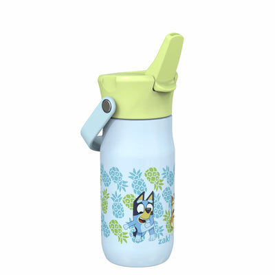 Bluey Harmony Recycled Stainless Steel Kids Water Bottle with Straw Spout, 14 ounces