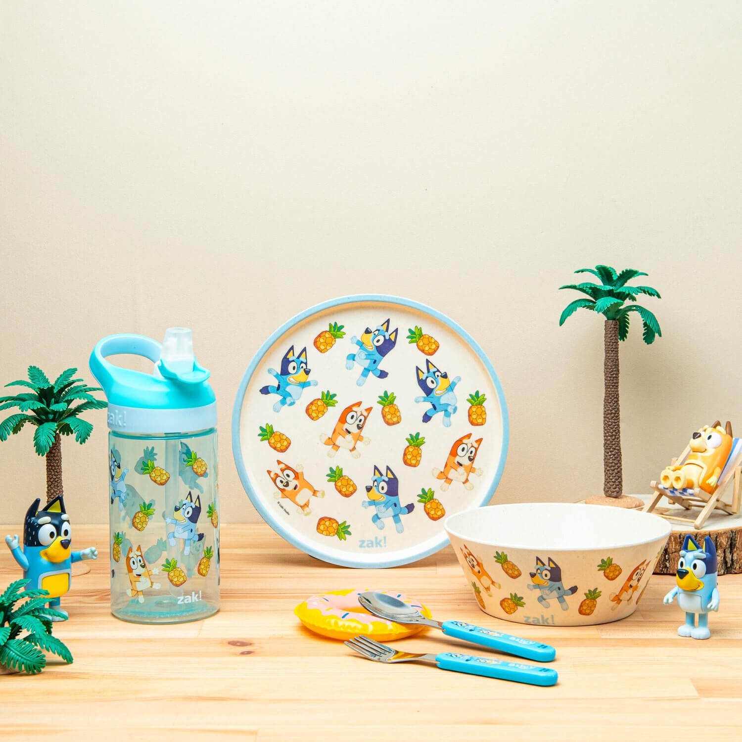 Bluey Melamine Kids Dinnerware Set with Water Bottle