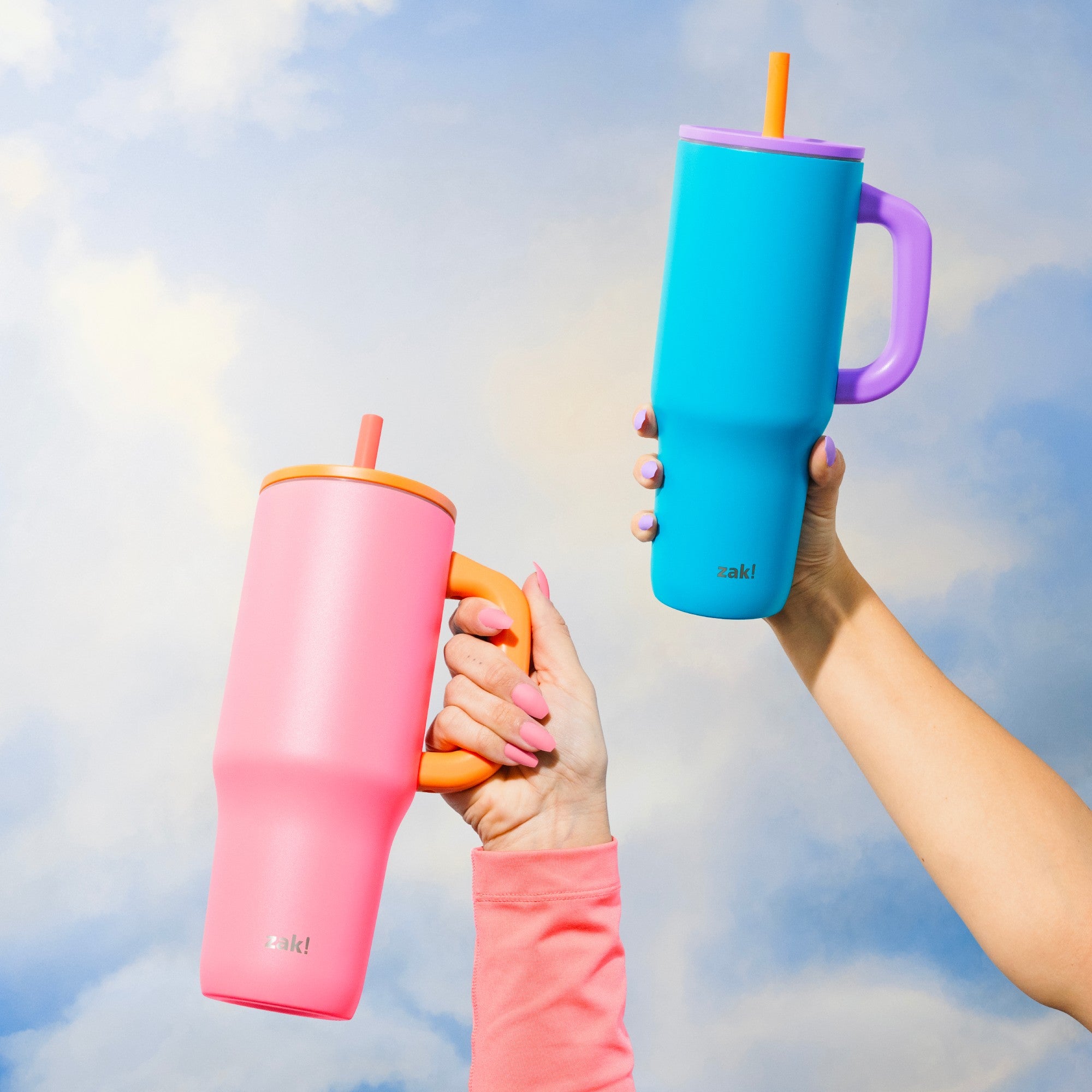 Large Straw Tumbler Stainless Steel - Bright Blue, 40 oz. – zak.com