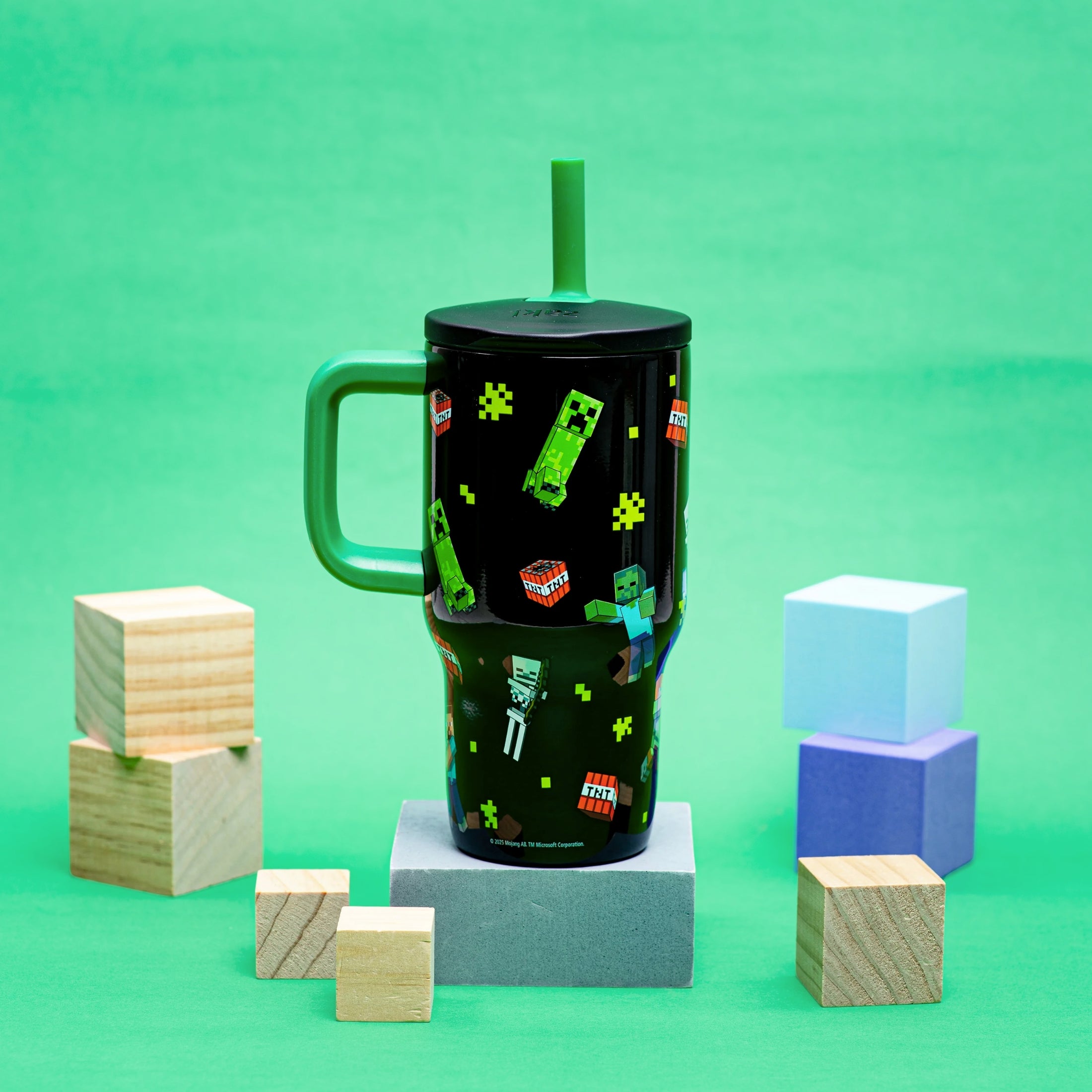 Kids Straw Tumbler with Handle - Minecraft, 16 oz. – zak.com