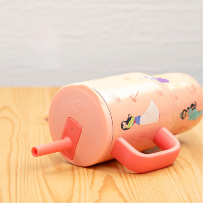 Kids princess tumbler laying on light wood tabletop