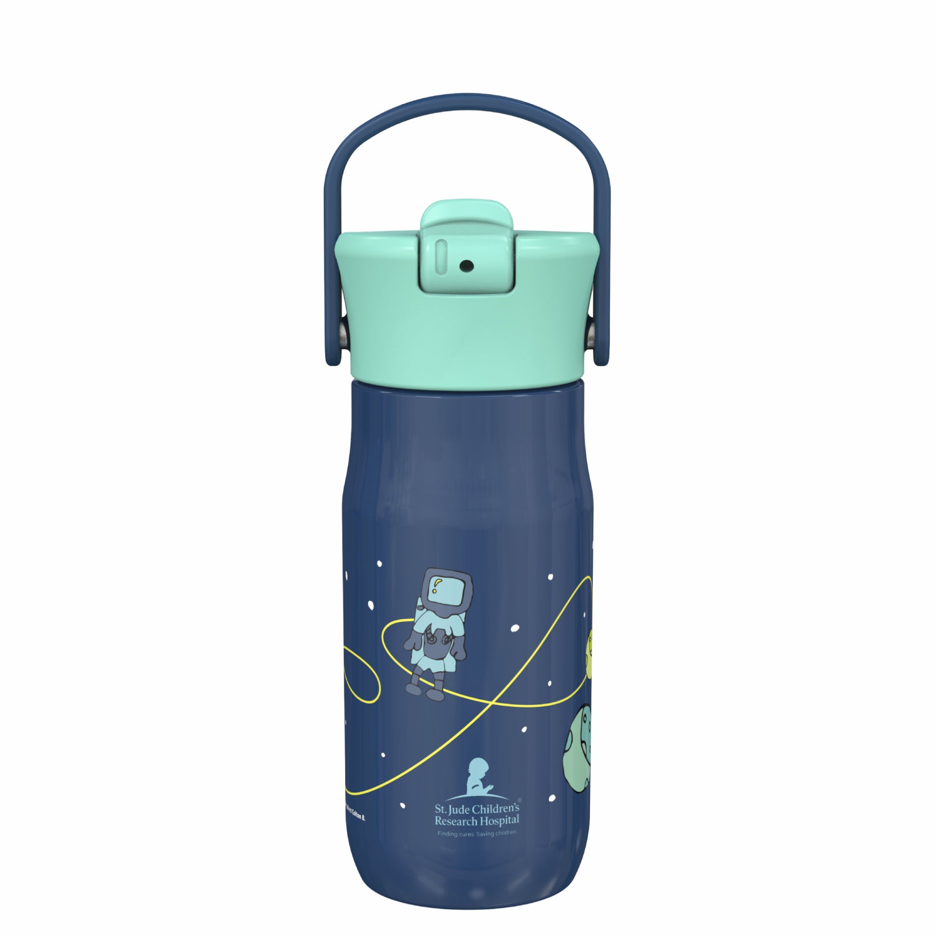 Space Harmony Stainless Steel Kids Water Bottle with Straw Spout, 14 ounces