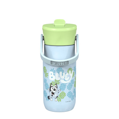 Bluey Harmony Recycled Stainless Steel Kids Water Bottle with Straw Spout, 14 ounces