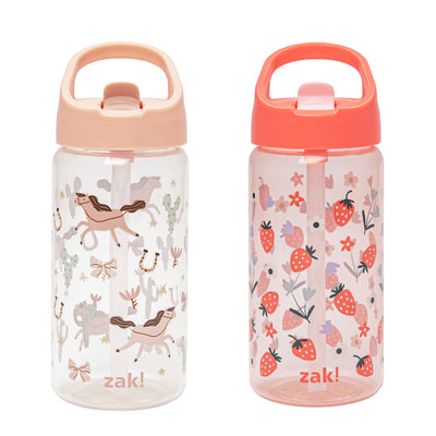 Kids Berry Equestrian Horses Siply Water Bottles with Leak-Proof Flip-Up Spout