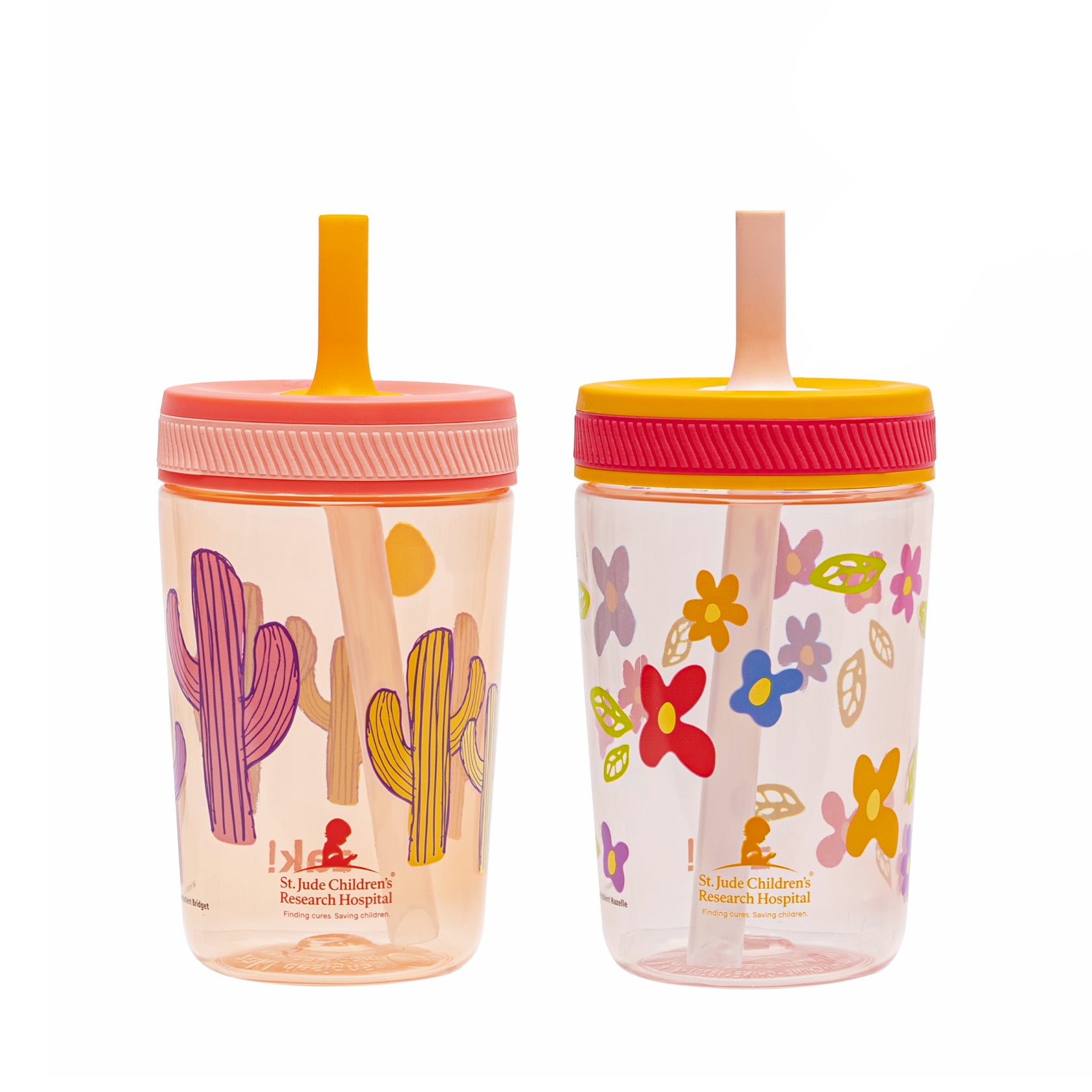 Floral Cactus Kelso Kids Leak Proof Tumbler with Lid and Straw - 15 Ounces
