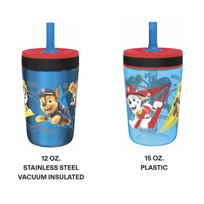 PAW Patrol Kids Stainless Steel and Plastic Leak Proof Tumbler Set