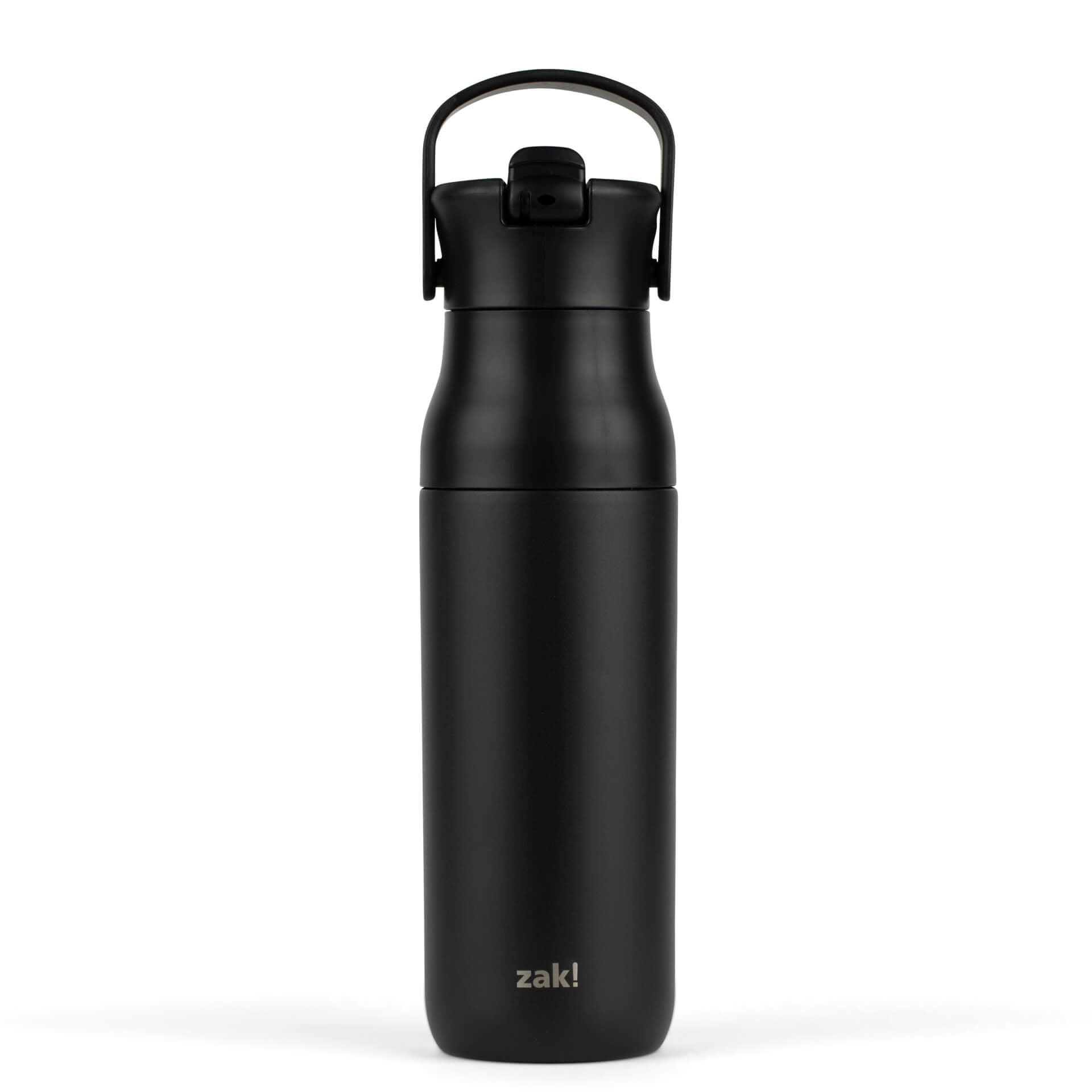 Harmony Recycled Stainless Steel Insulated Water Bottle with Flip-Up Straw Spout - Ebony, 32 ounces