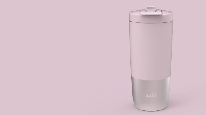 Zak Designs 20oz Stainless Steel Insulated Travel Tumbler with 2-in-1 Lid for Hot & Cold - Coral Blush