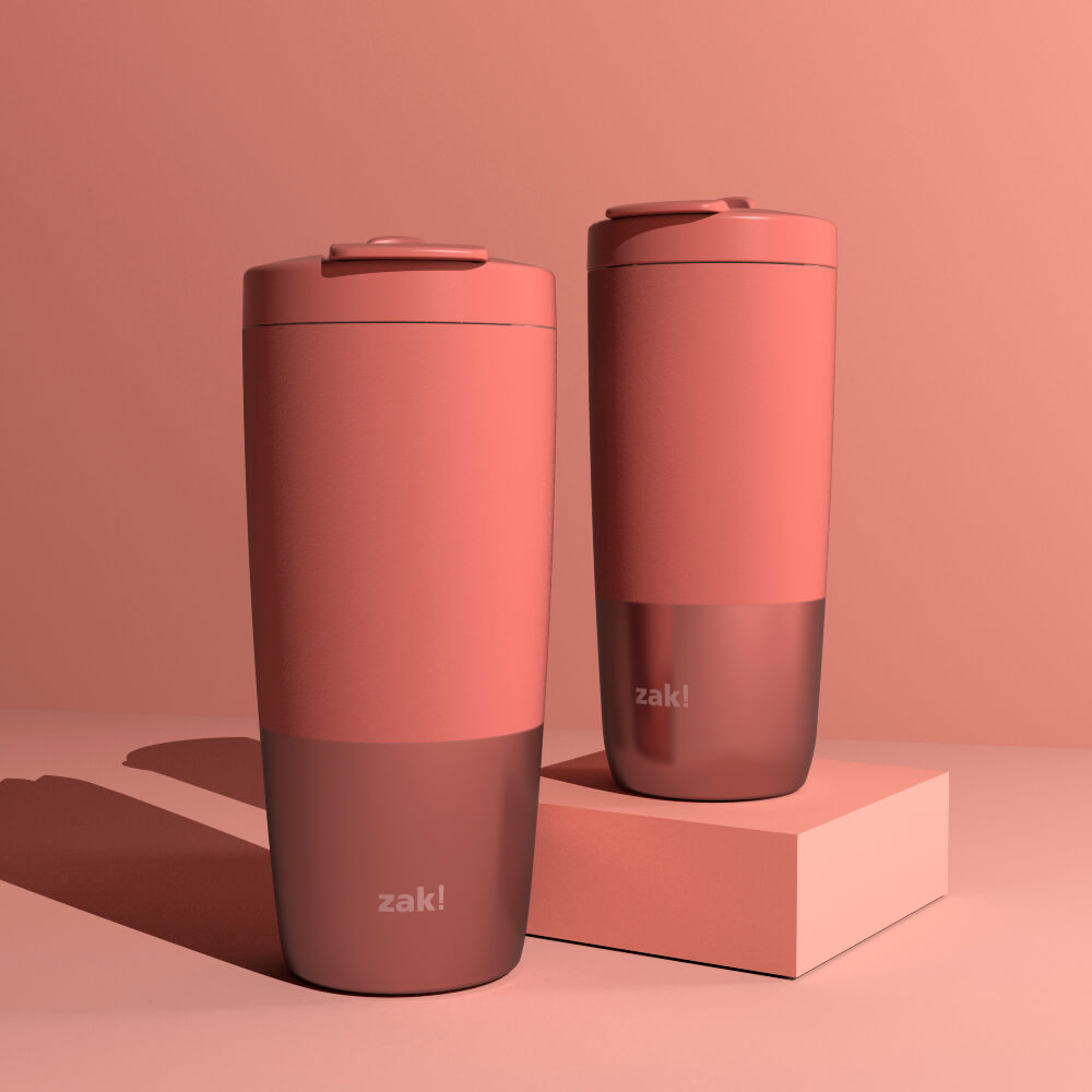 Sutton Stainless Steel Tumbler in Coral Blush
