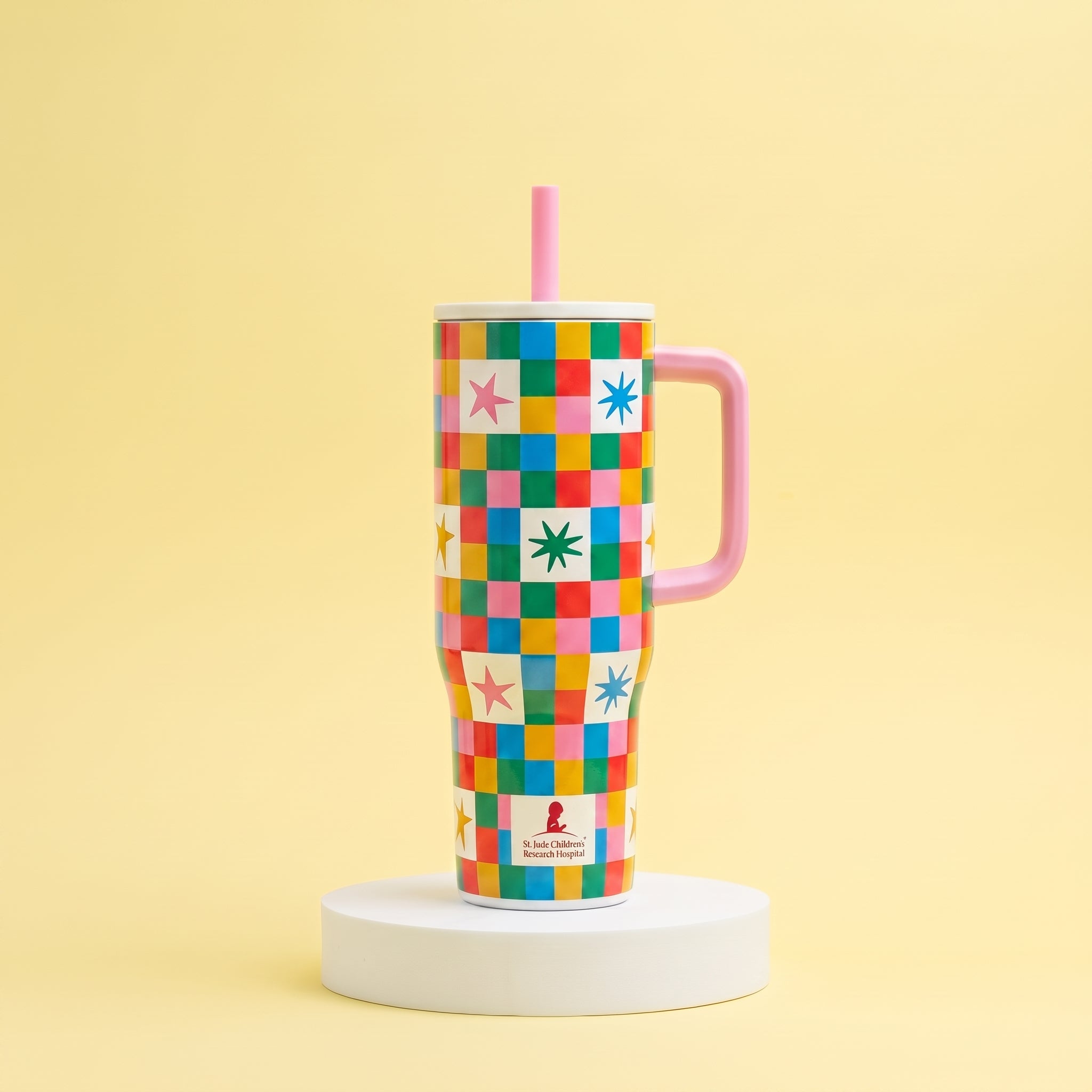 Checker Insulated Soft Straw Tumbler - 30 ounces